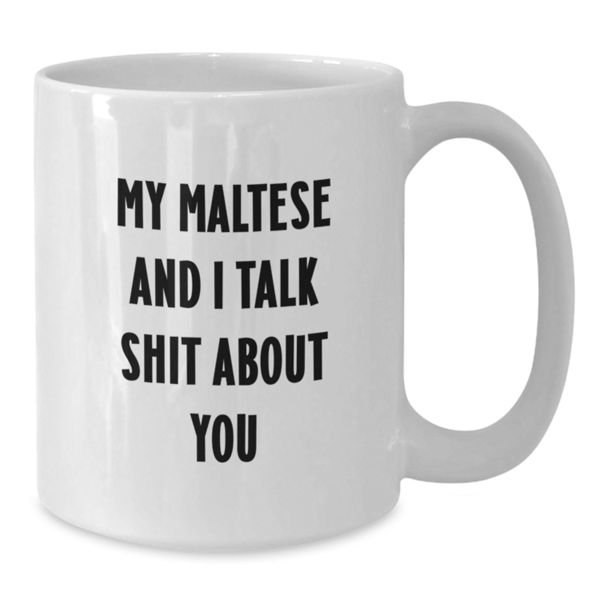 Funny Maltese Dog Gifts for Mom, White Coffee Mug, 'My Maltese And I Talk Shit About You' Quote, Unique Mother's Day Presents from Family - Additional