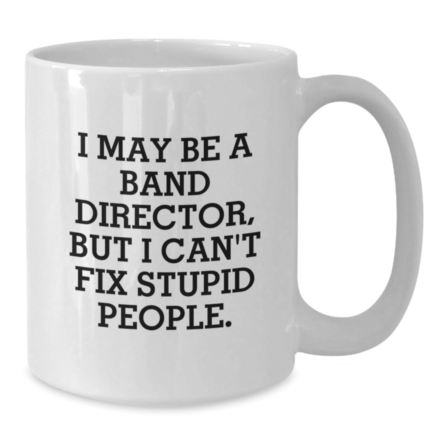 Funny Band Director Gifts, White Coffee Mug, I May Be A Band Director, But I Can't Fix Stupid People., Gift for Band Director from Family - Additional