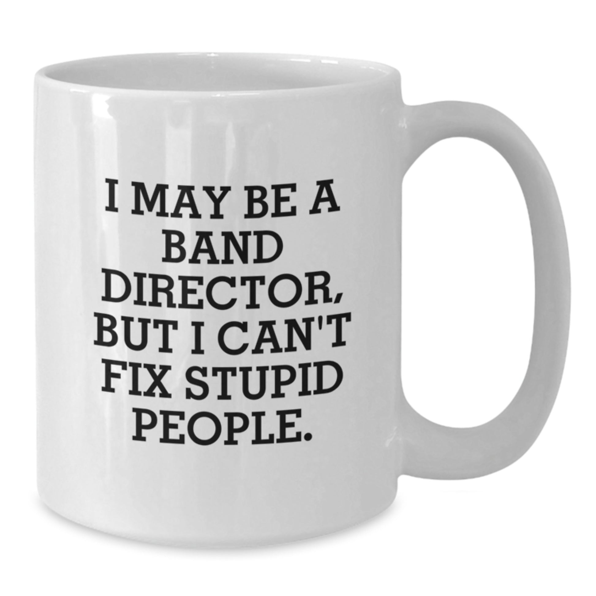 Funny Band Director Gifts, White Coffee Mug, I May Be A Band Director, But I Can't Fix Stupid People., Gift for Band Director from Family - Additional