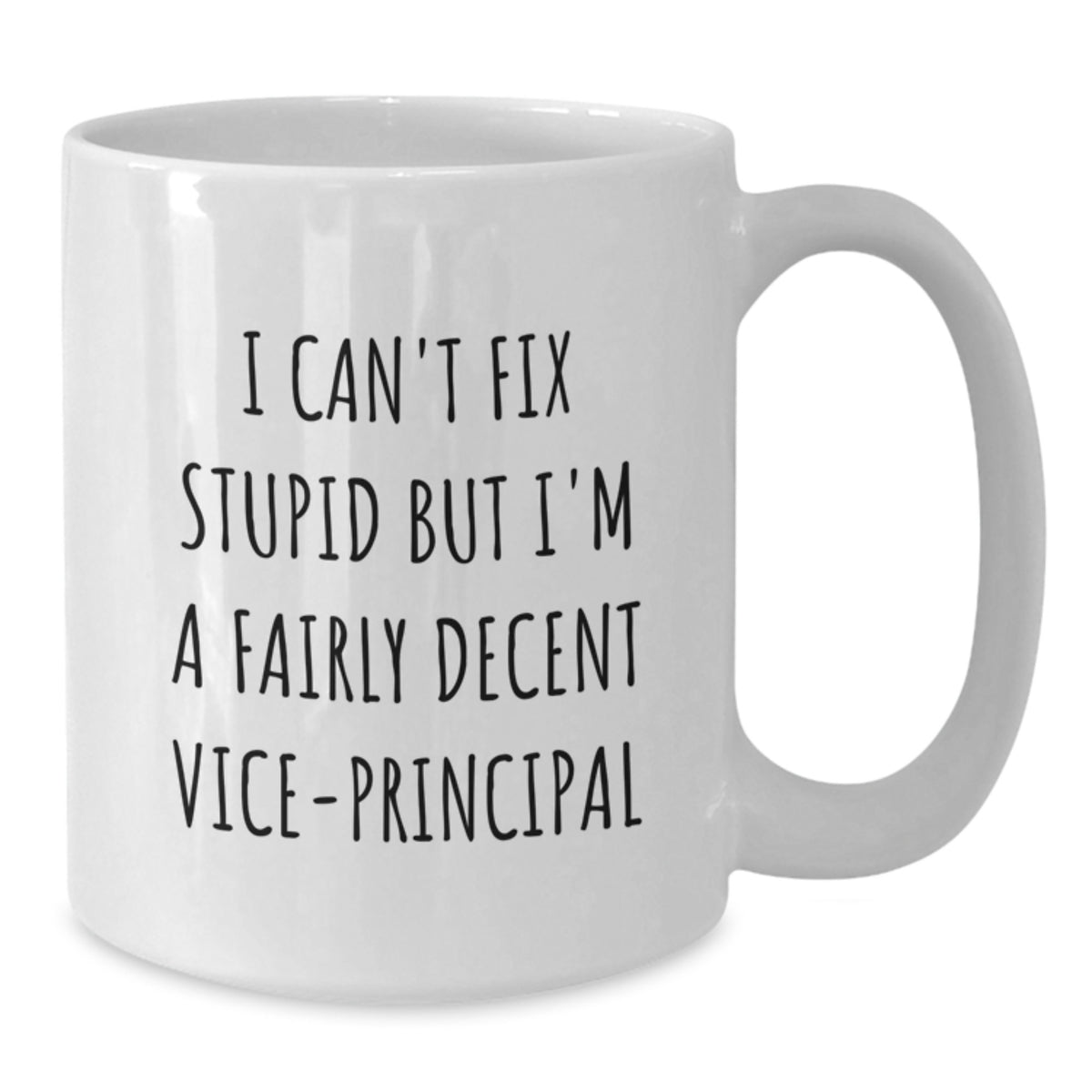 Funny Vice-principal Gifts, I Can't Fix Stupid But I'm A Fairly Decent Vice-principal Quote White Coffee Mug, Perfect Birthday Unique Gifts for Vice-principal from Friends - Additional