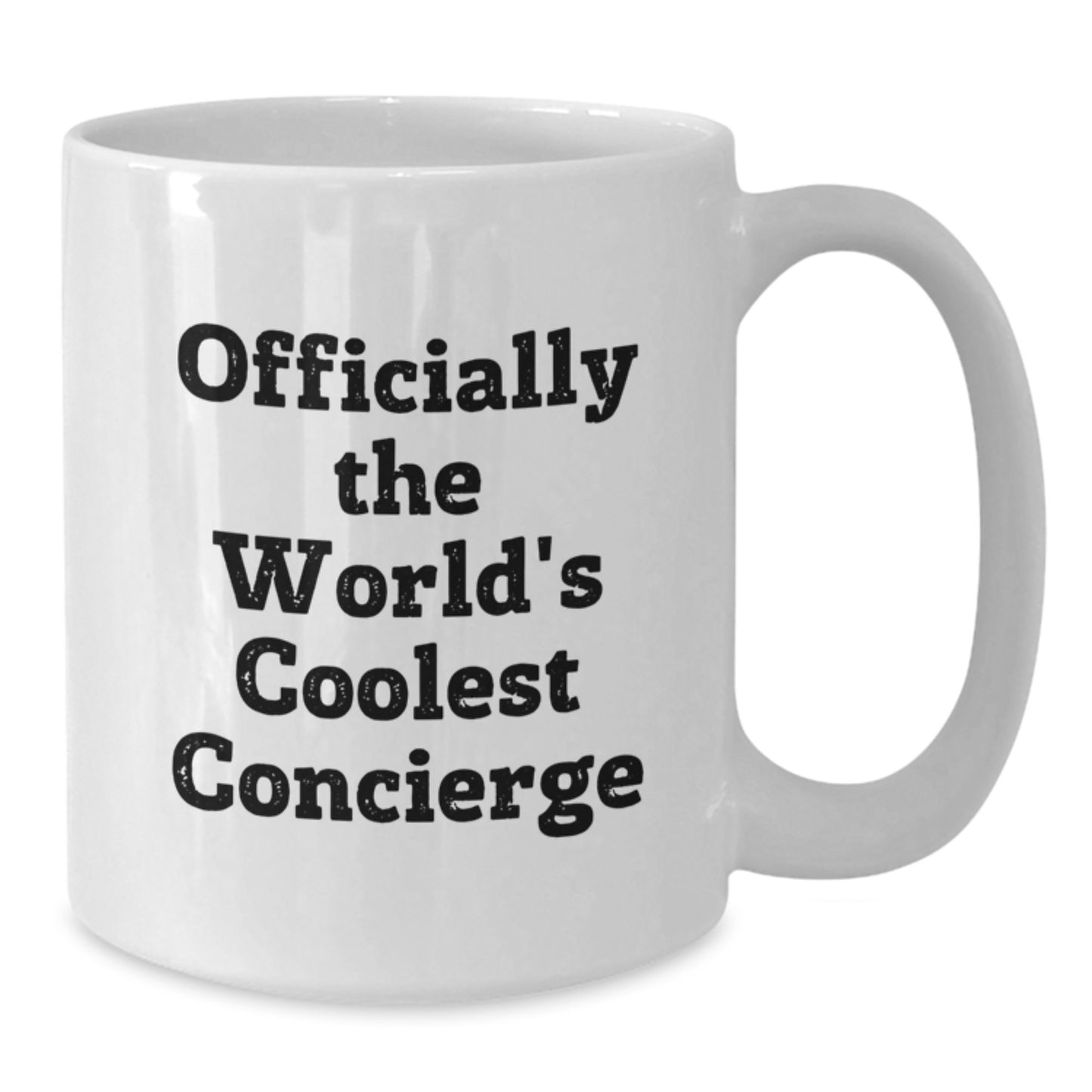 Graduation Unique Gifts from Friends for Concierge - 'Officially The World's Coolest Concierge' Funny White Coffee Mug - Additional