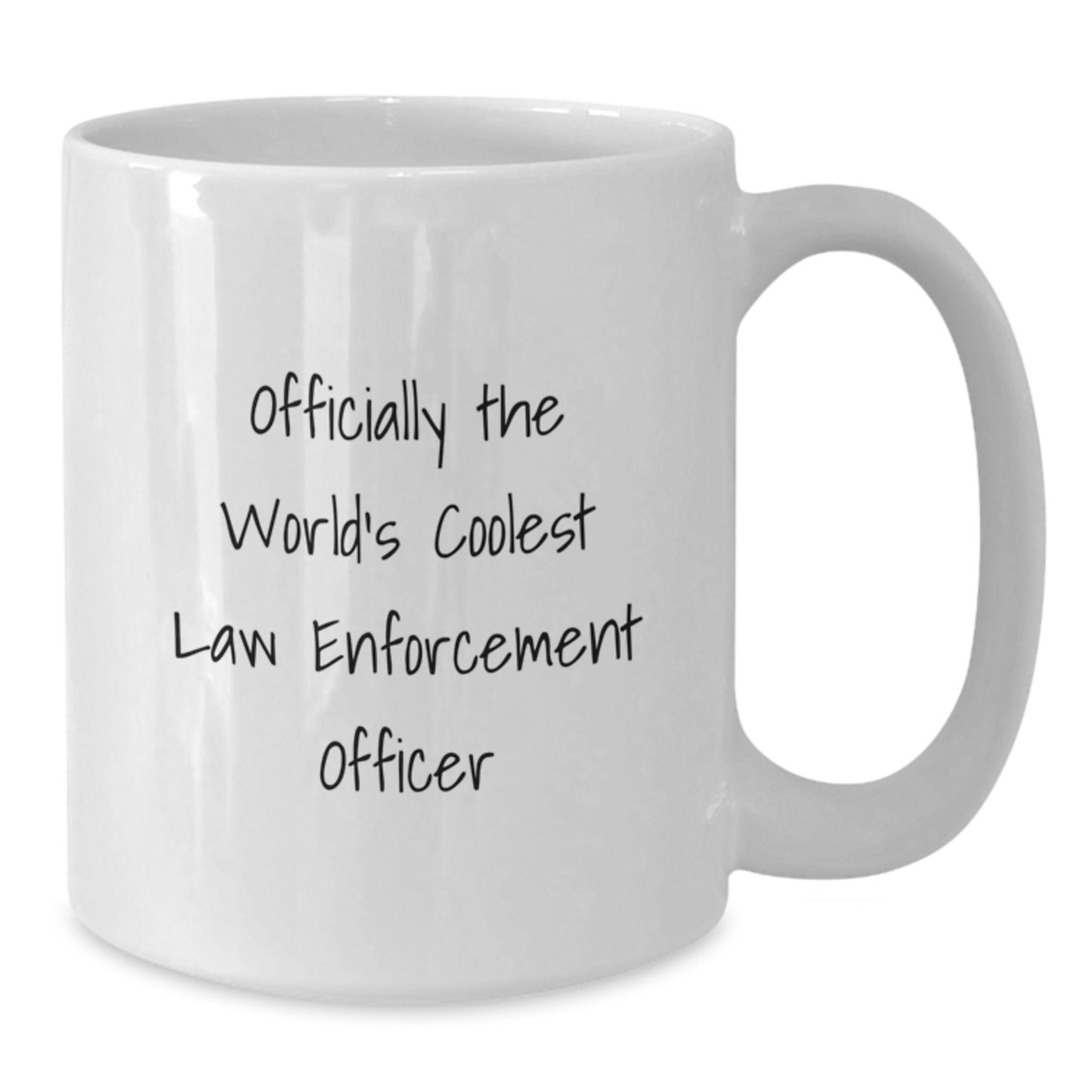 Graduation Unique Law Enforcement Officer Gifts from Friends - Funny 'Officially The World's Coolest Law Enforcement Officer' White Coffee Mug - Additional
