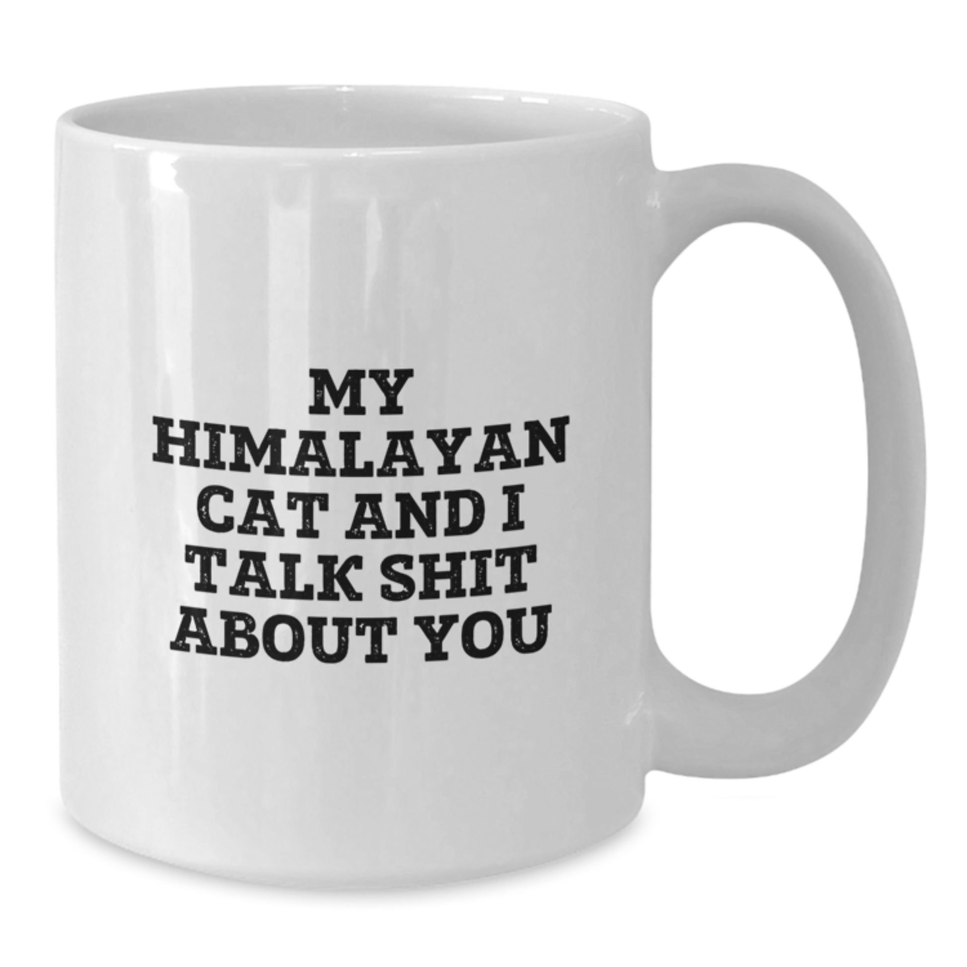 Funny Himalayan Cat Gifts for Men, White Coffee Mug, 'My Himalayan Cat And I Talk Shit About You' Quote, Graduation Unique Gifts from Friends - Additional