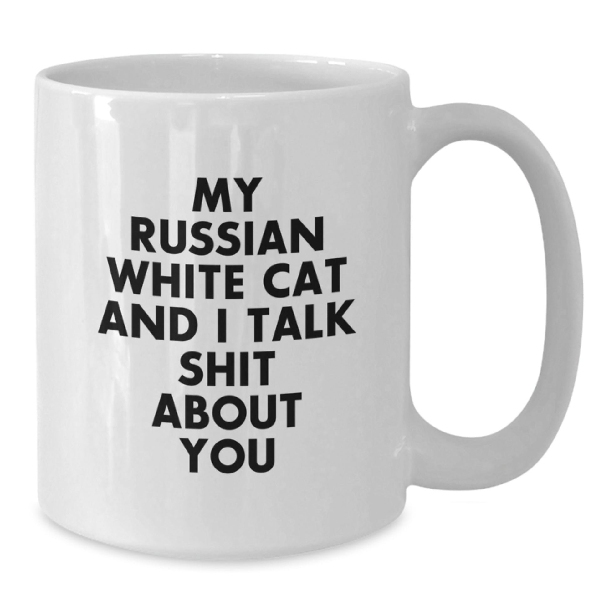 Russian White Cat Keepsake Mug for Him Premium Surprise Birthday Gift - Additional