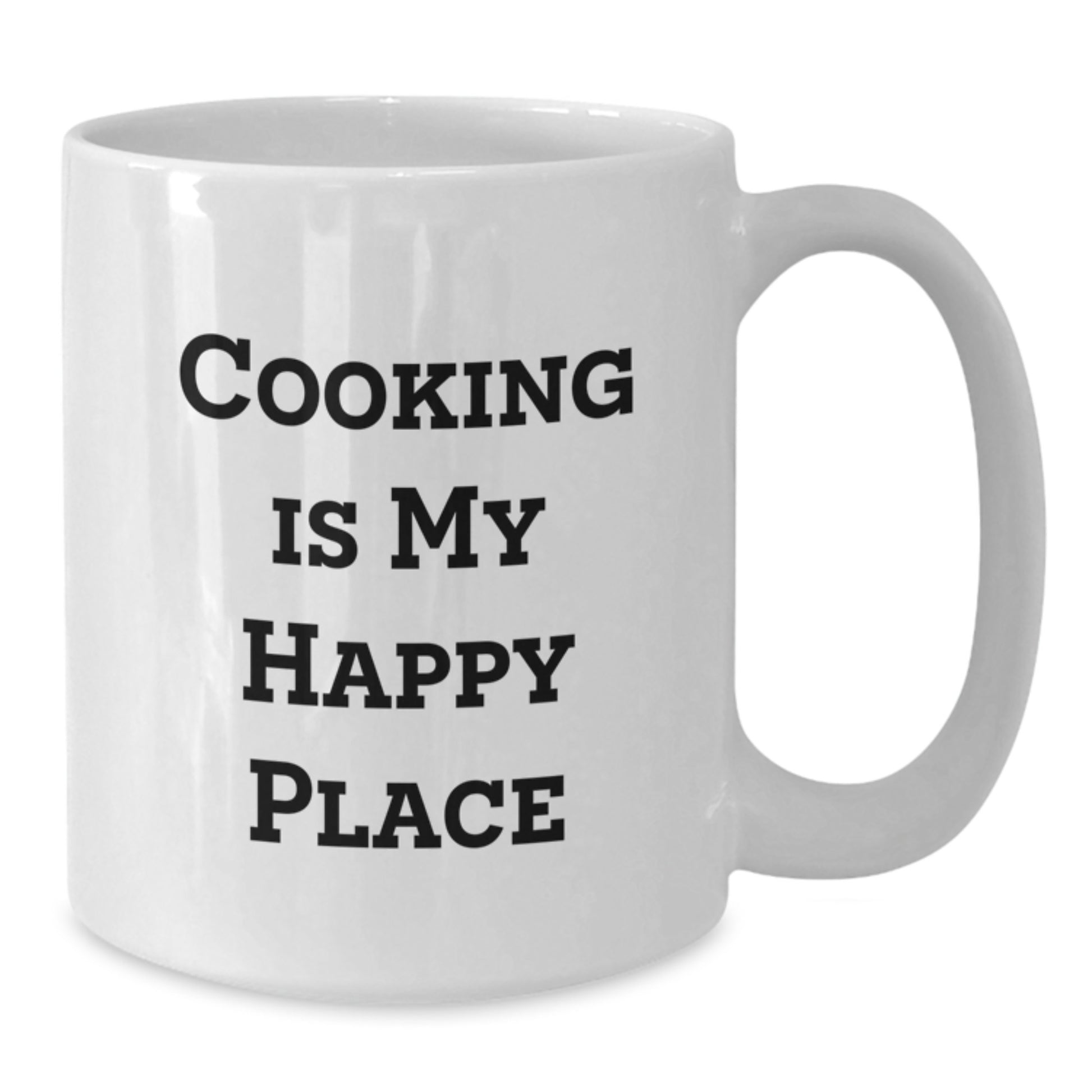 Funny Cooking Gifts for Men, Women, or Friends - White Coffee Mug with 'Cooking Is My Happy Place' Quote - Additional