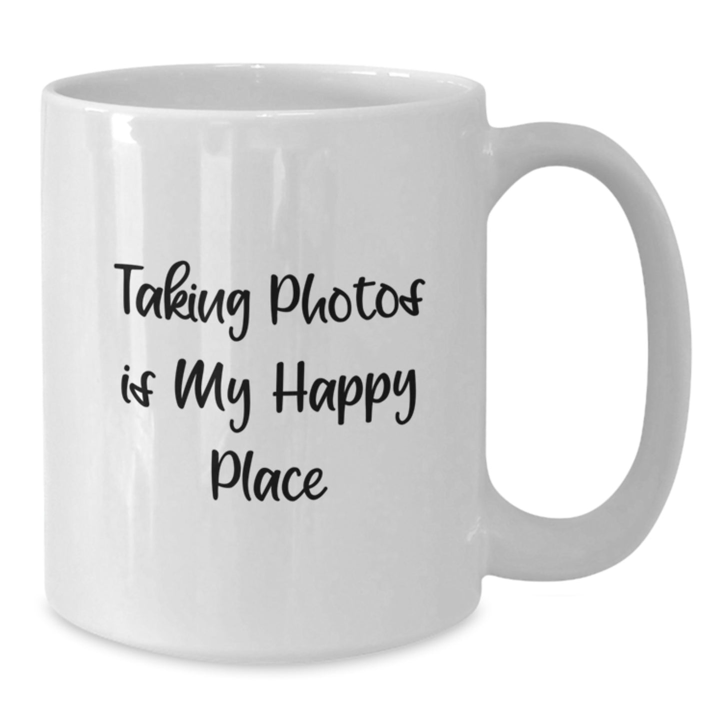 Funny Taking Photos White Coffee Mug Gifts from Friends for Graduation, Taking Photos Is My Happy Place Quote, White Ceramic, Microwave and Dishwasher Safe - Additional