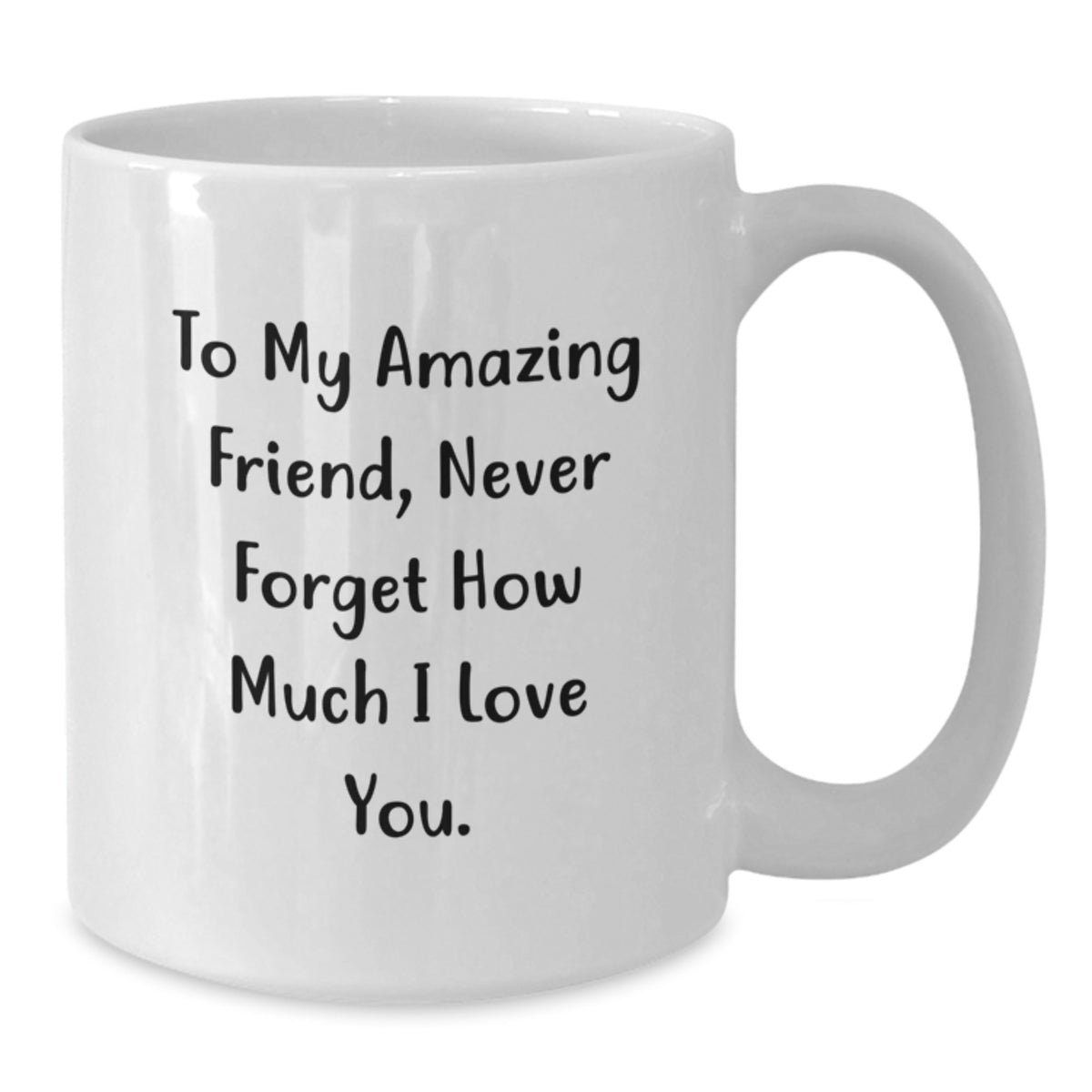 Funny Friend Birthday Unique Gift, Gifts from Men to Friend, White Coffee Mug, 'To My Amazing Friend, Never Forget How Much I Love You.' - Additional