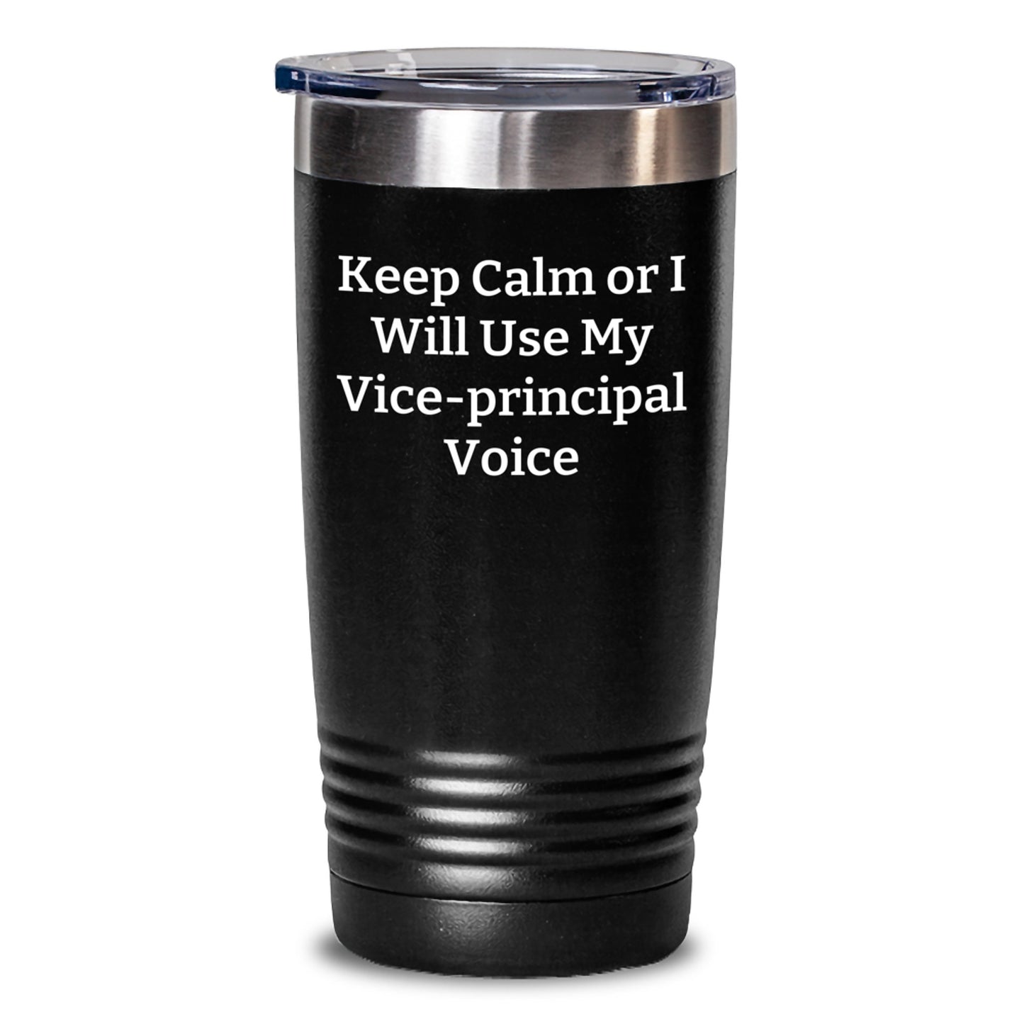 Funny Vice-principal Gifts for Vice-principal, Keep Calm Or I Will Use My Vice-principal Voice, Black Vice-principal Tumbler for Vice-principal - Main