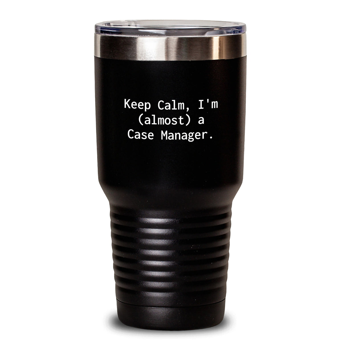 Funny Case Manager Gifts for Friends from Coworkers Birthday Unique Tumblers - Keep Calm, I'm (almost) A Case Manager. - Main