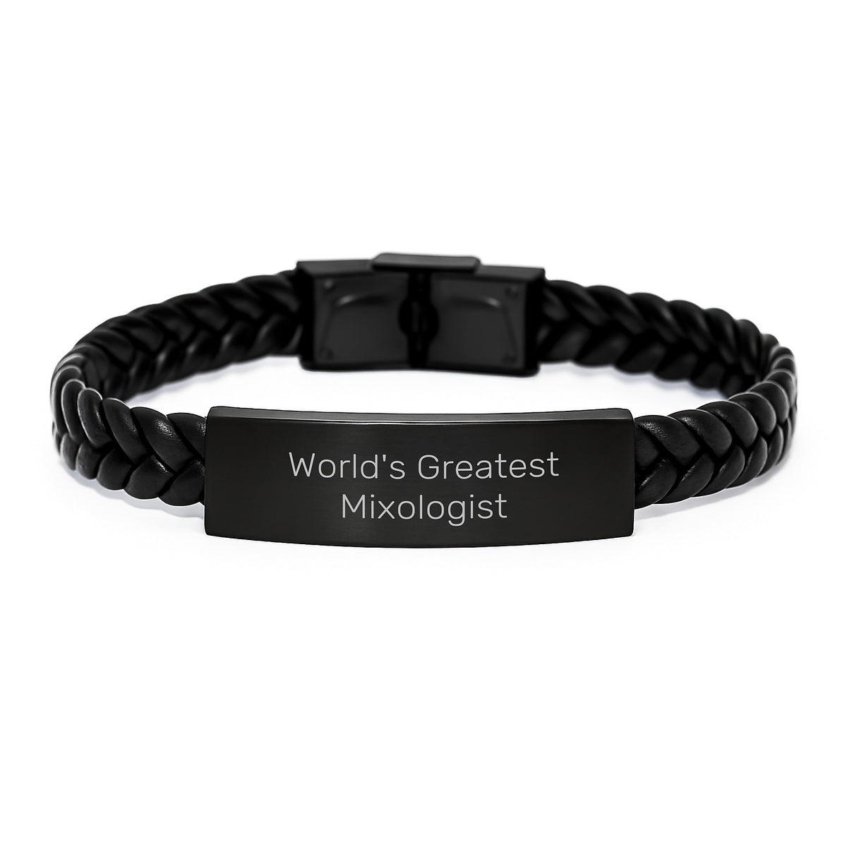 Mixologist Gift for Him - World's Greatest Keepsake Leather Bracelet - Image 1