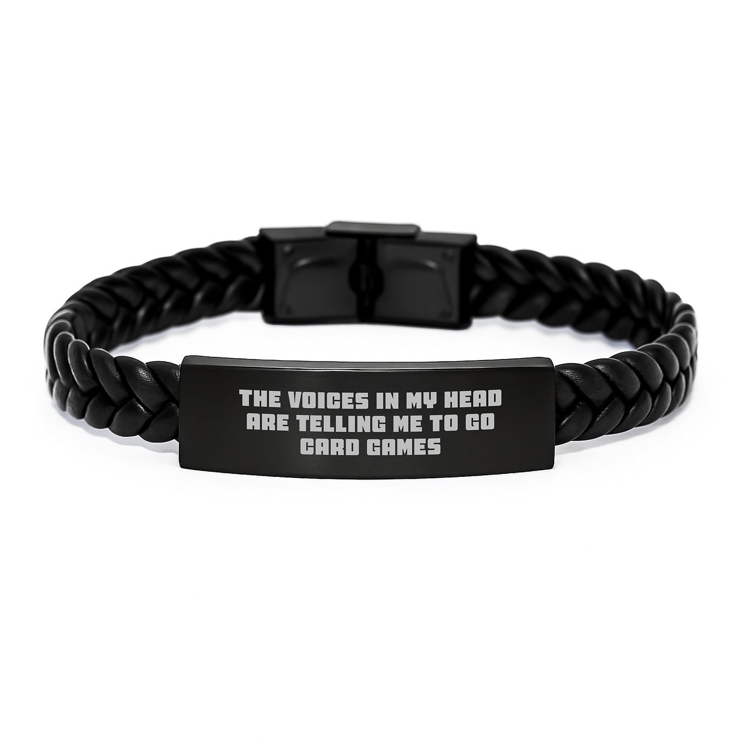Funny Card Games Gifts for Card Games Enthusiasts, Interlaced Leather Bracelet for Graduation Unique Gifts from Friends, Men's Interlaced Card Games Bracelet - Image 1