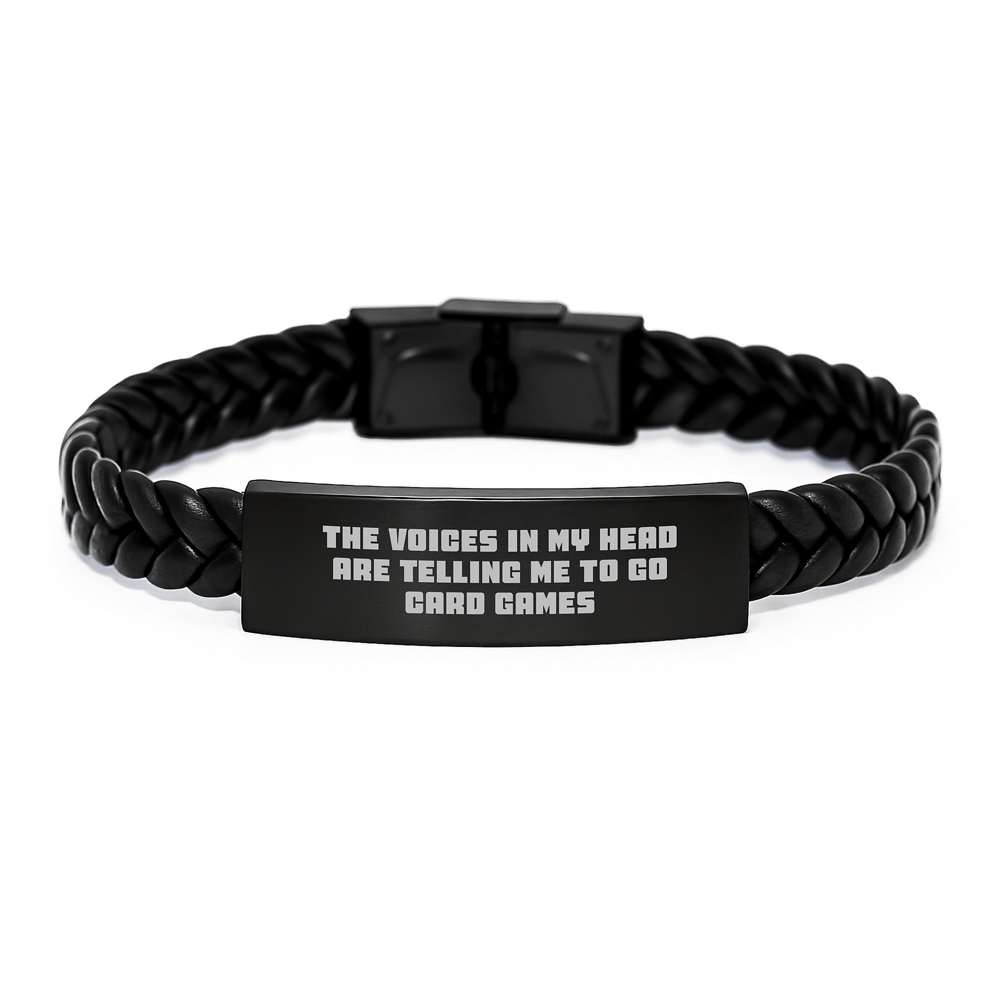 Funny Card Games Gifts for Card Games Enthusiasts, Interlaced Leather Bracelet for Graduation Unique Gifts from Friends, Men's Interlaced Card Games Bracelet - Image 1
