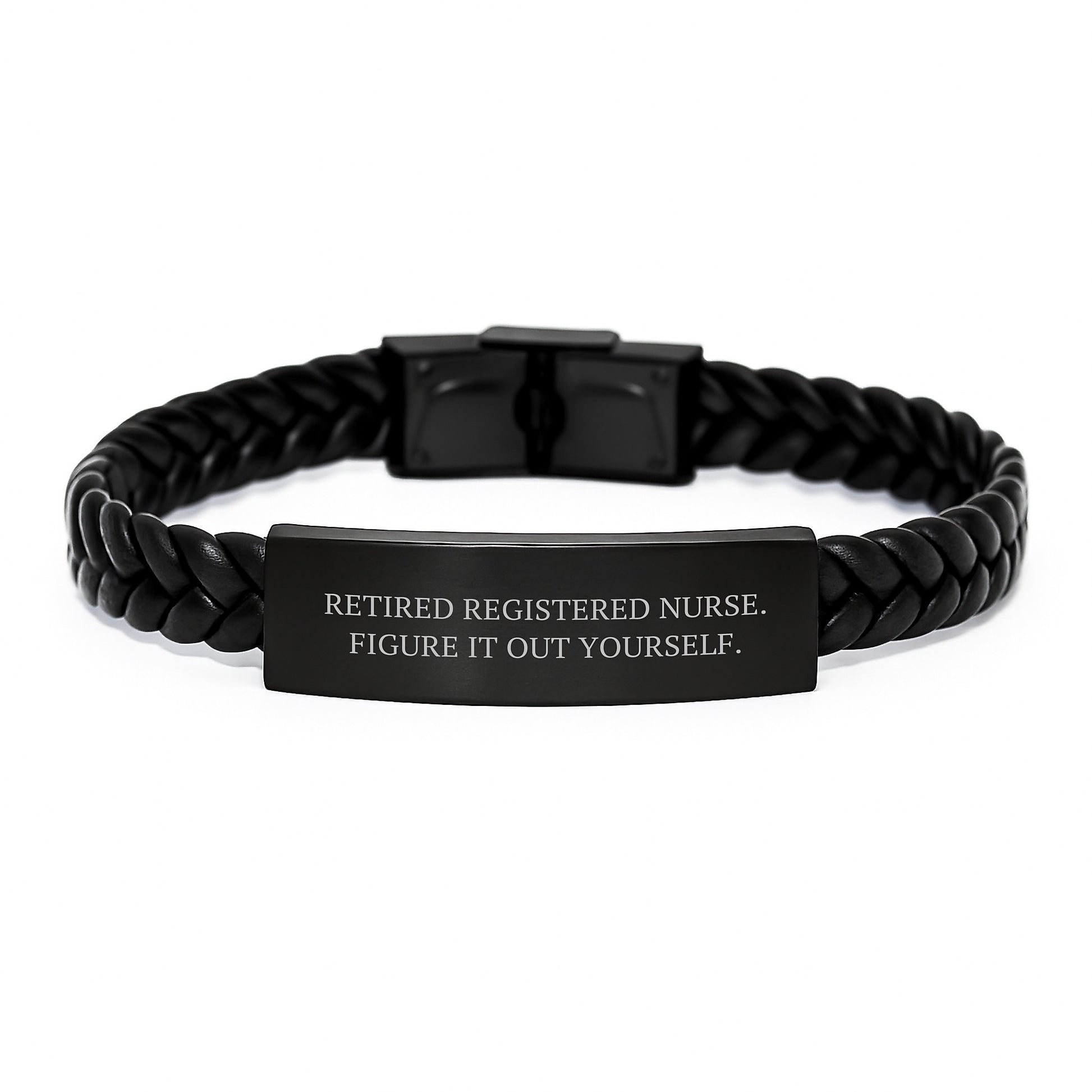 Funny Quote for Registered Nurse, Interlaced Leather Bracelet, Gifts for Graduation from Coworkers to Friends - Image 1