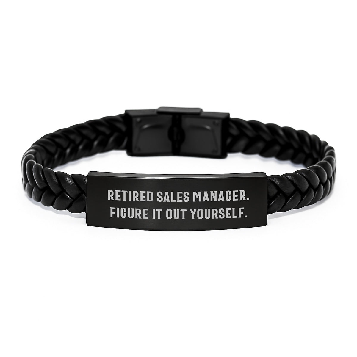 Funny Sales Manager Gifts, Inspirational Interlaced Leather Bracelet, Birthday Unique Gifts from Friends, Men's Sales Manager Birthday Unique Gifts for Him - Image 1