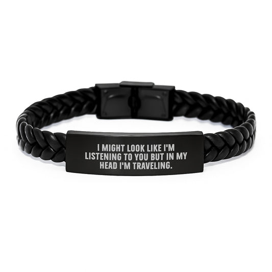 Traveling Leather Bracelet Funny Gift Unique Birthday Presents from Men to Friends - Image 1