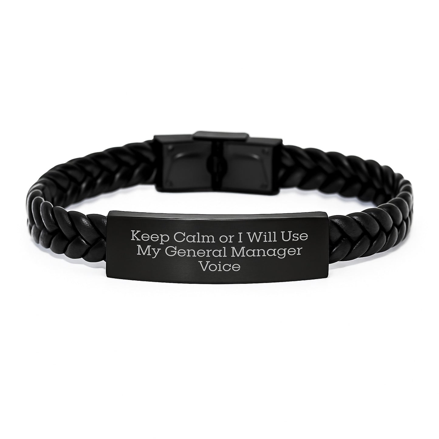 General Manager Keepsake Interlaced Leather Bracelet Him Birthday Gift - Image 1
