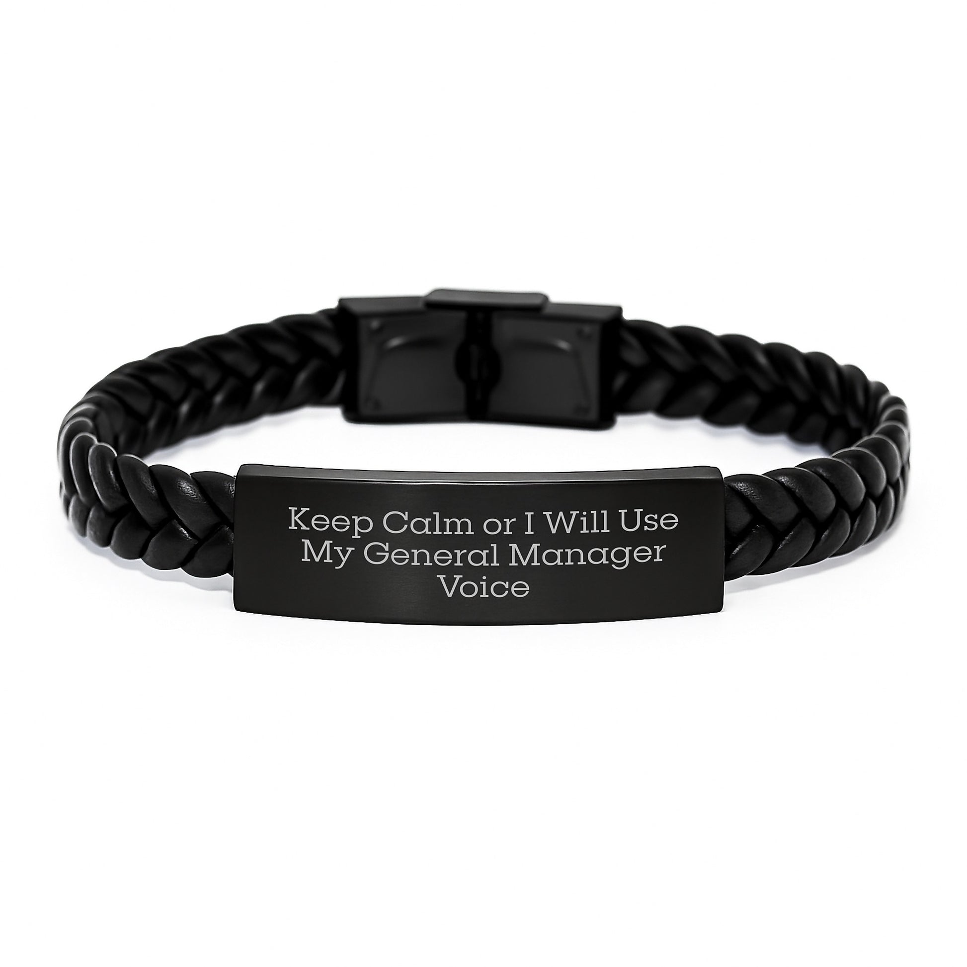 General Manager Keepsake Interlaced Leather Bracelet Him Birthday Gift - Image 1