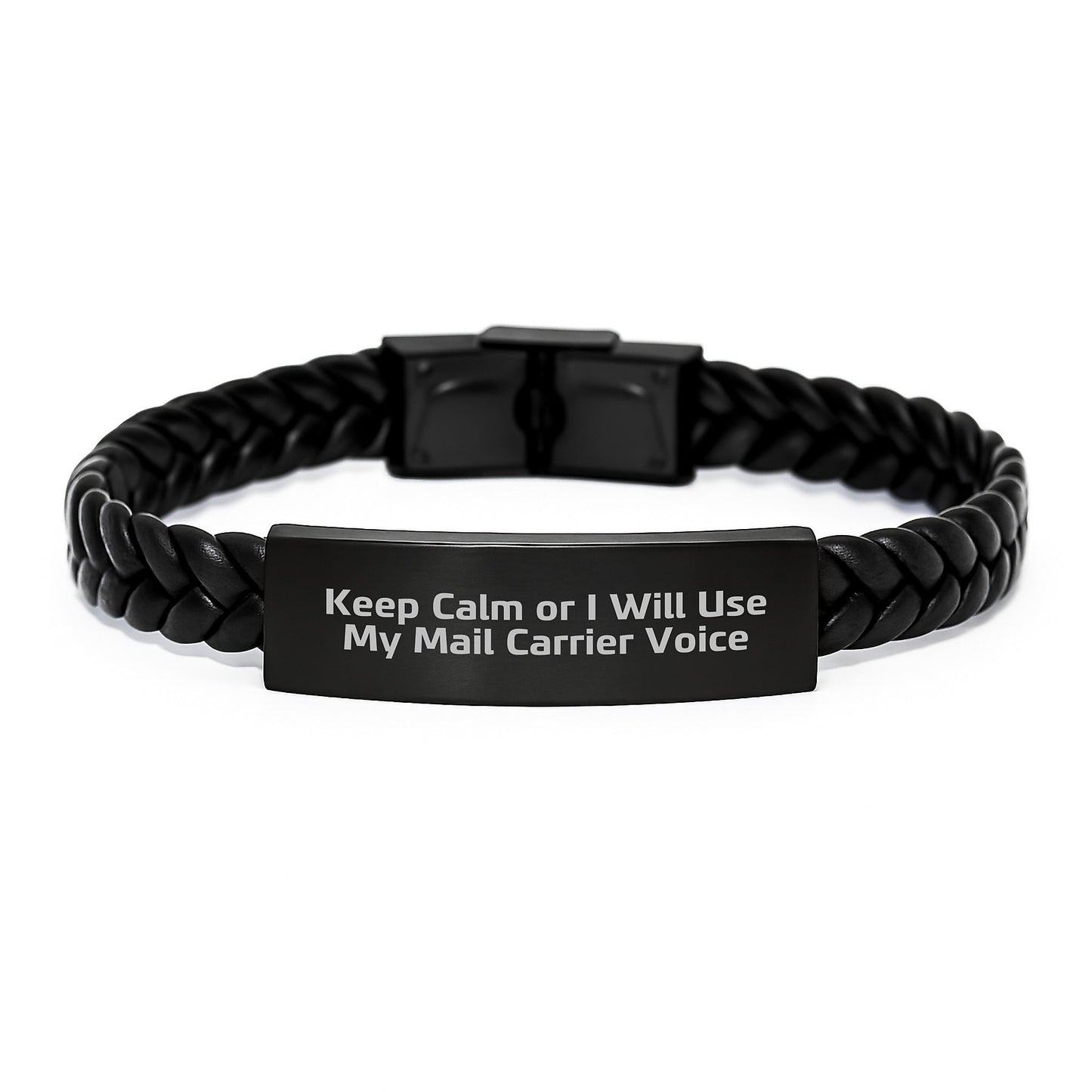 Mail Carrier Keepsake Interlaced Leather Bracelet for Him Birthday Gift - Image 1