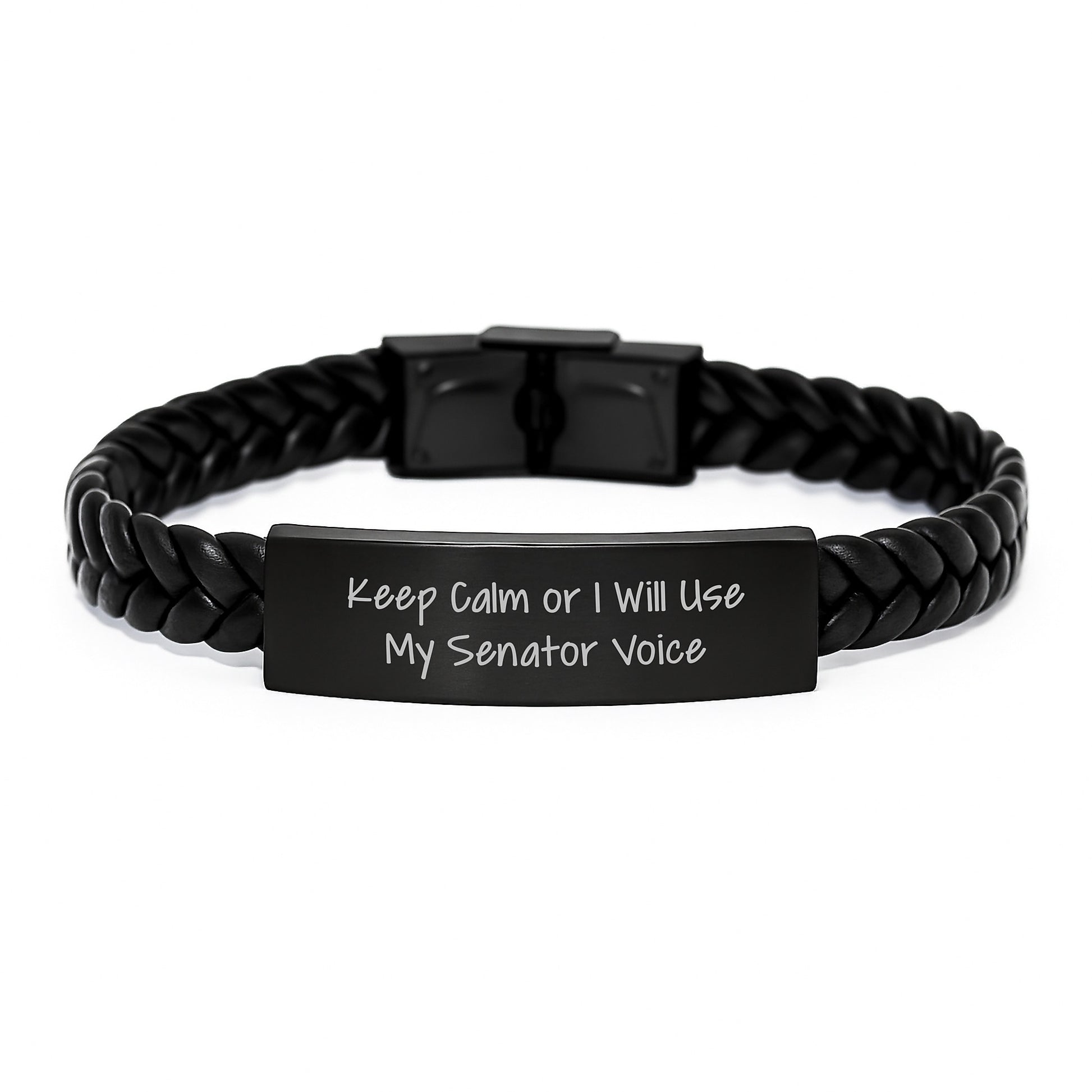 Senator Interlaced Leather Bracelet Keepsake for Him Birthday Gift - Image 1