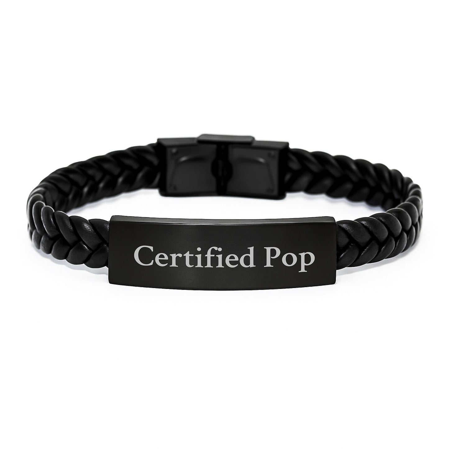 Certified Pop Funny Quote Interlaced Leather Bracelet Gifts from Friends to Pop Men for Valentine's Unique - Image 1