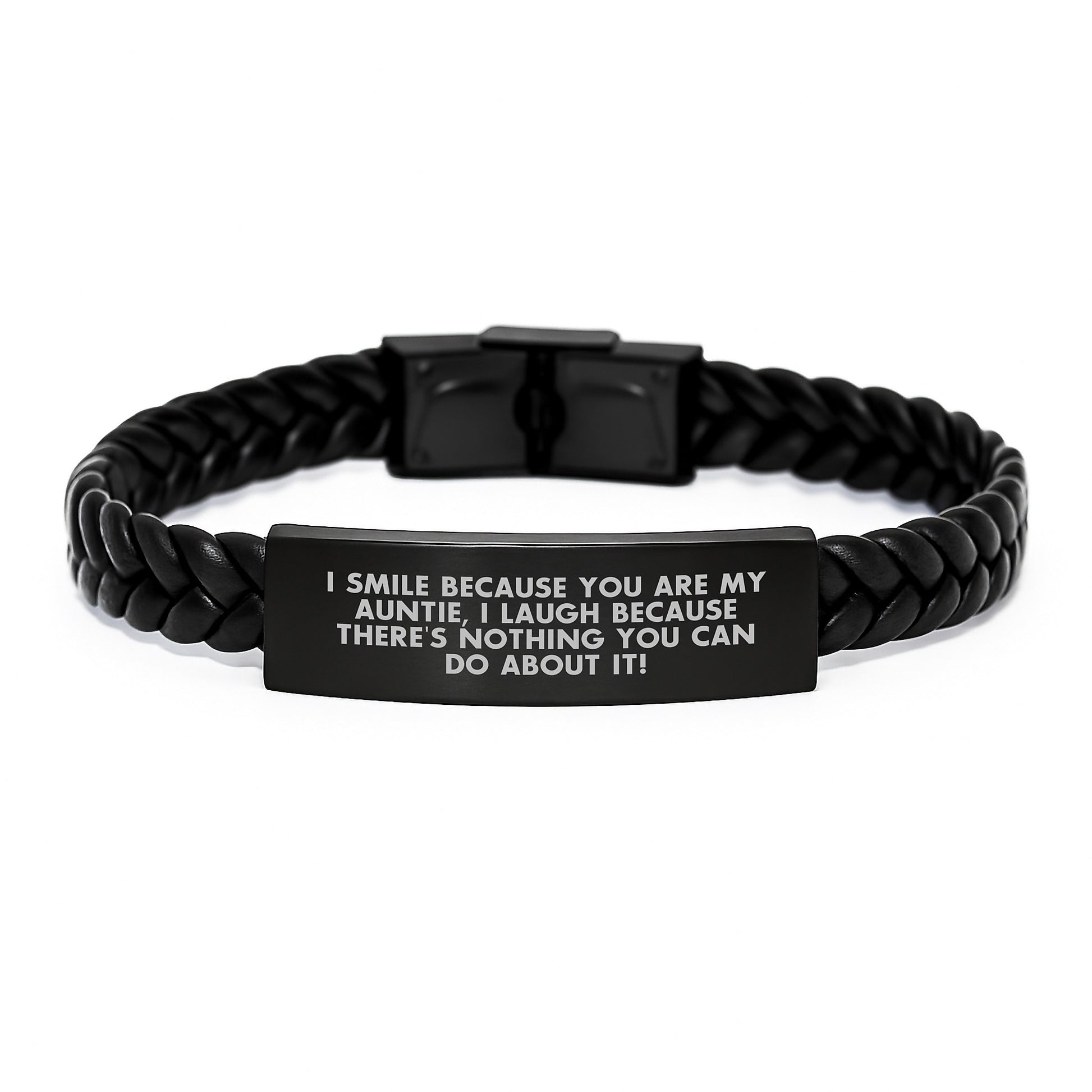 Funny Auntie Interlaced Leather Bracelet Gifts from Family for Auntie Graduation Unique - Image 1