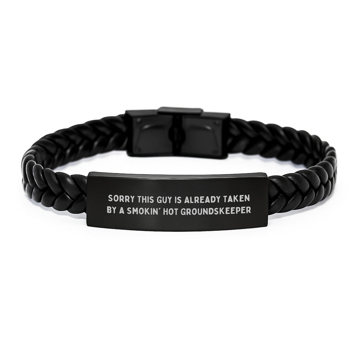 Funny groundskeeper Gifts for Him - Interlaced Leather Bracelet from Friends, Funny groundskeeper Christmas Unique Gifts - Image 1