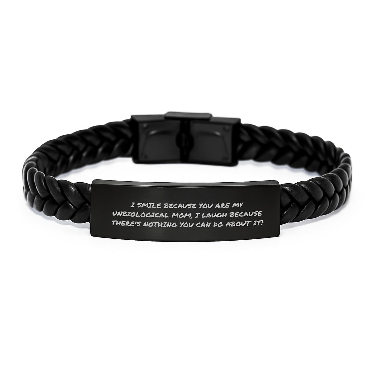 Funny Unbiological Mom Gifts for Women - Interlaced Leather Bracelet Valentine's Unique Gift from Women to Unbiological Mom - Image 1