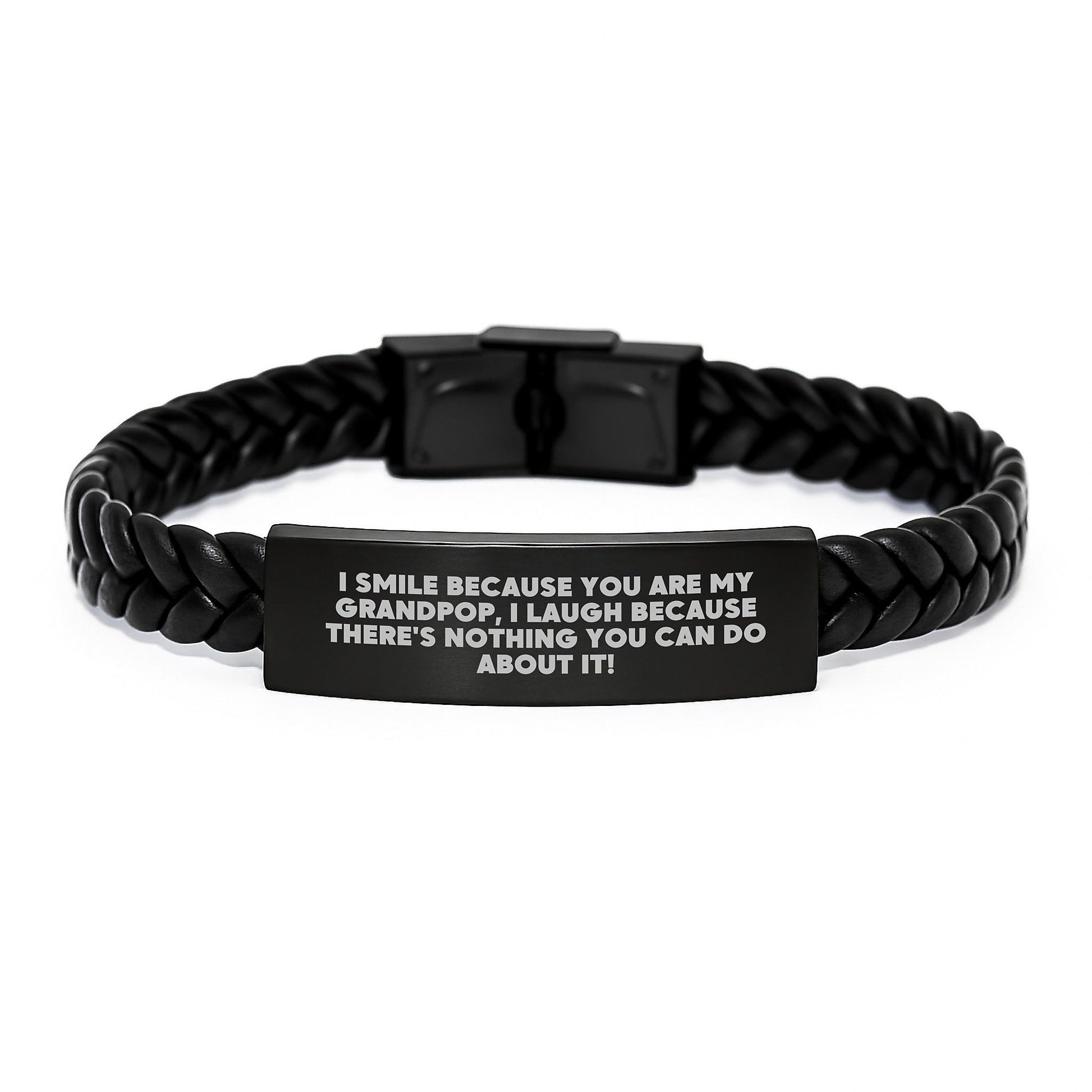 Grandpop Keepsake Interlaced Leather Bracelet Premium Birthday Gift - Image 1