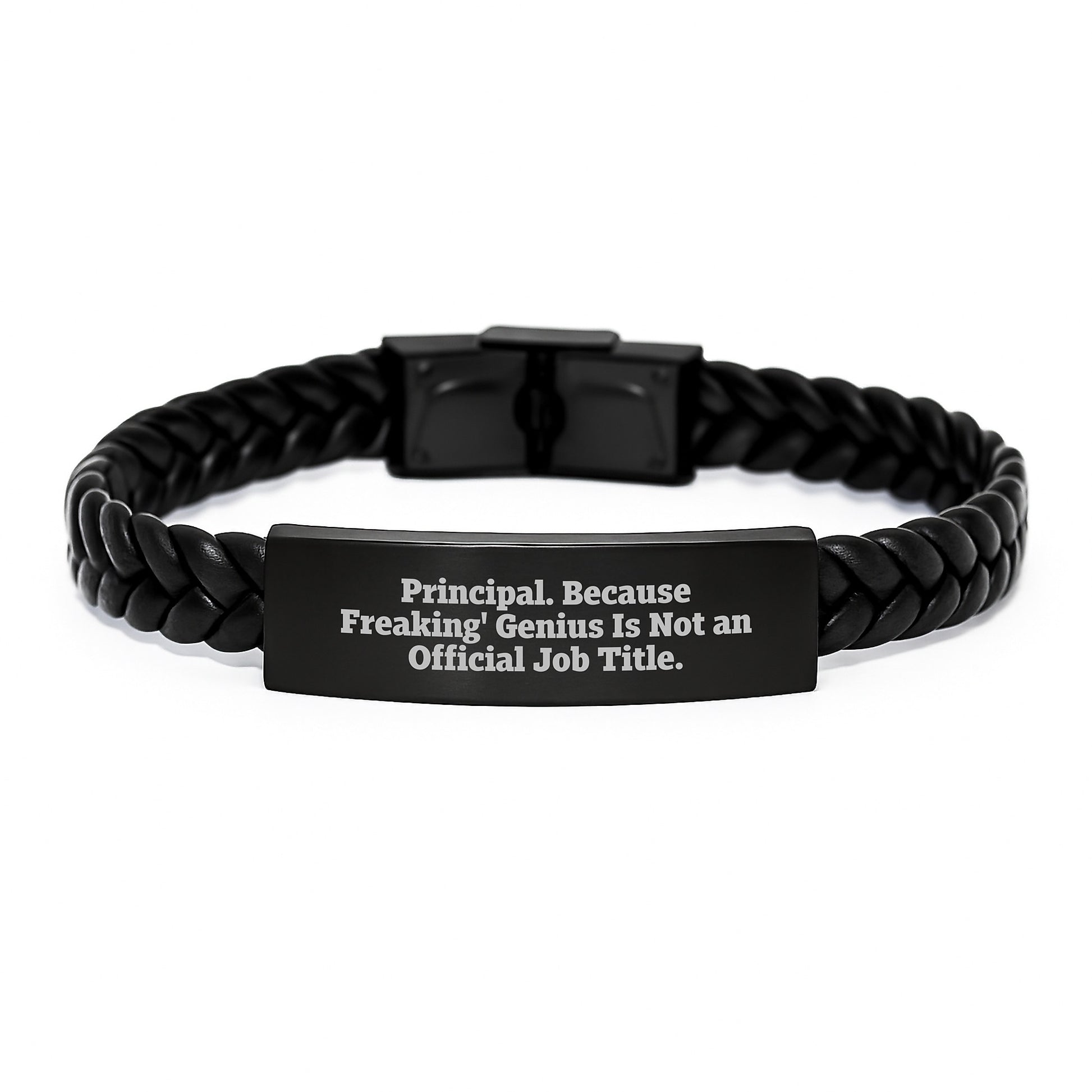 Principal Interlaced Leather Bracelet Keepsake Birthday Gift for Him - Image 1