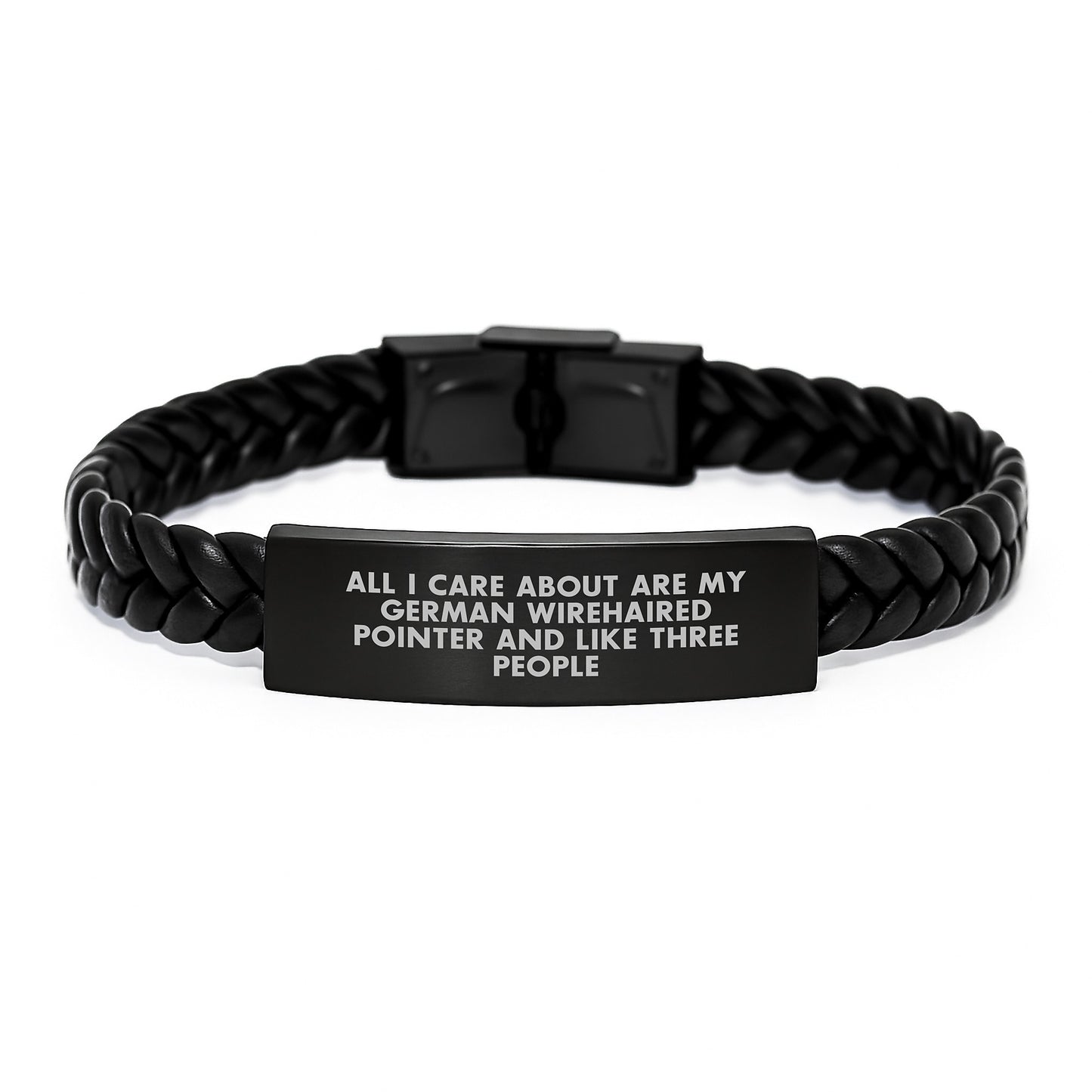 Funny German Wirehaired Pointer Dog Gifts, Unique Interlaced Leather Bracelets for Men and Women, Birthday Unique Gifts from Friends and Family - Image 1