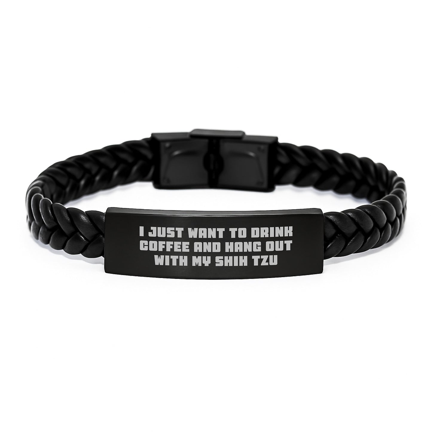 Funny Shih Tzu Dog Interlaced Leather Bracelet Gifts from Men to Women Friends Family on Valentine's - Shih Tzu Dog Lover - Image 1