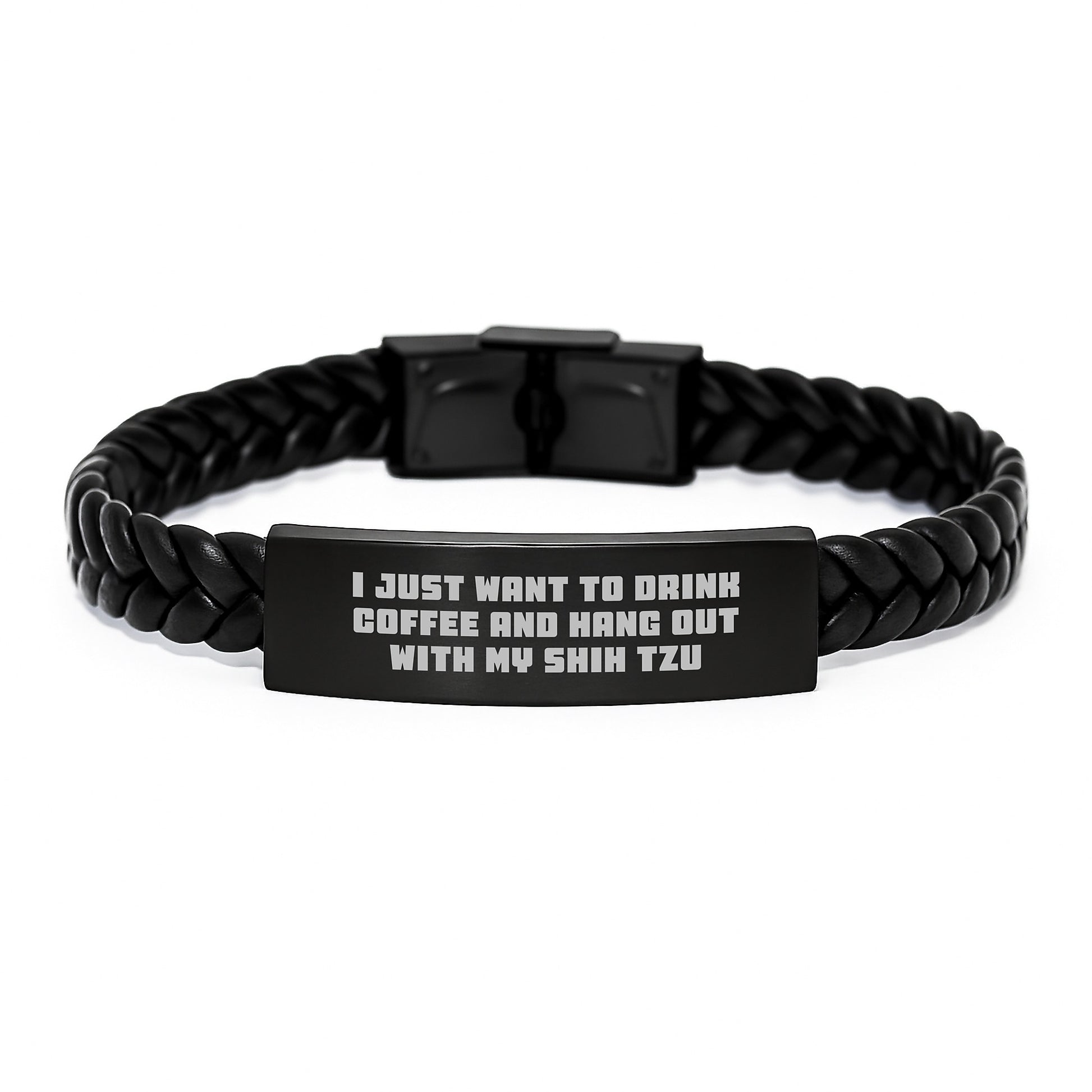 Funny Shih Tzu Dog Interlaced Leather Bracelet Gifts from Men to Women Friends Family on Valentine's - Shih Tzu Dog Lover - Image 1