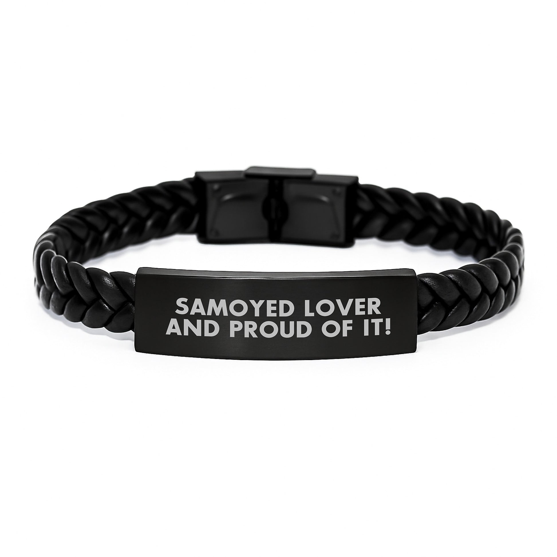 Samoyed Dog Lover's Funny Valentine's Interlaced Leather Bracelet Gifts from Friends to Friends, Unique Valentine's Gifts for Samoyed Dog Lovers, Interlaced Leather Bracelet for Men and Women - Image 1