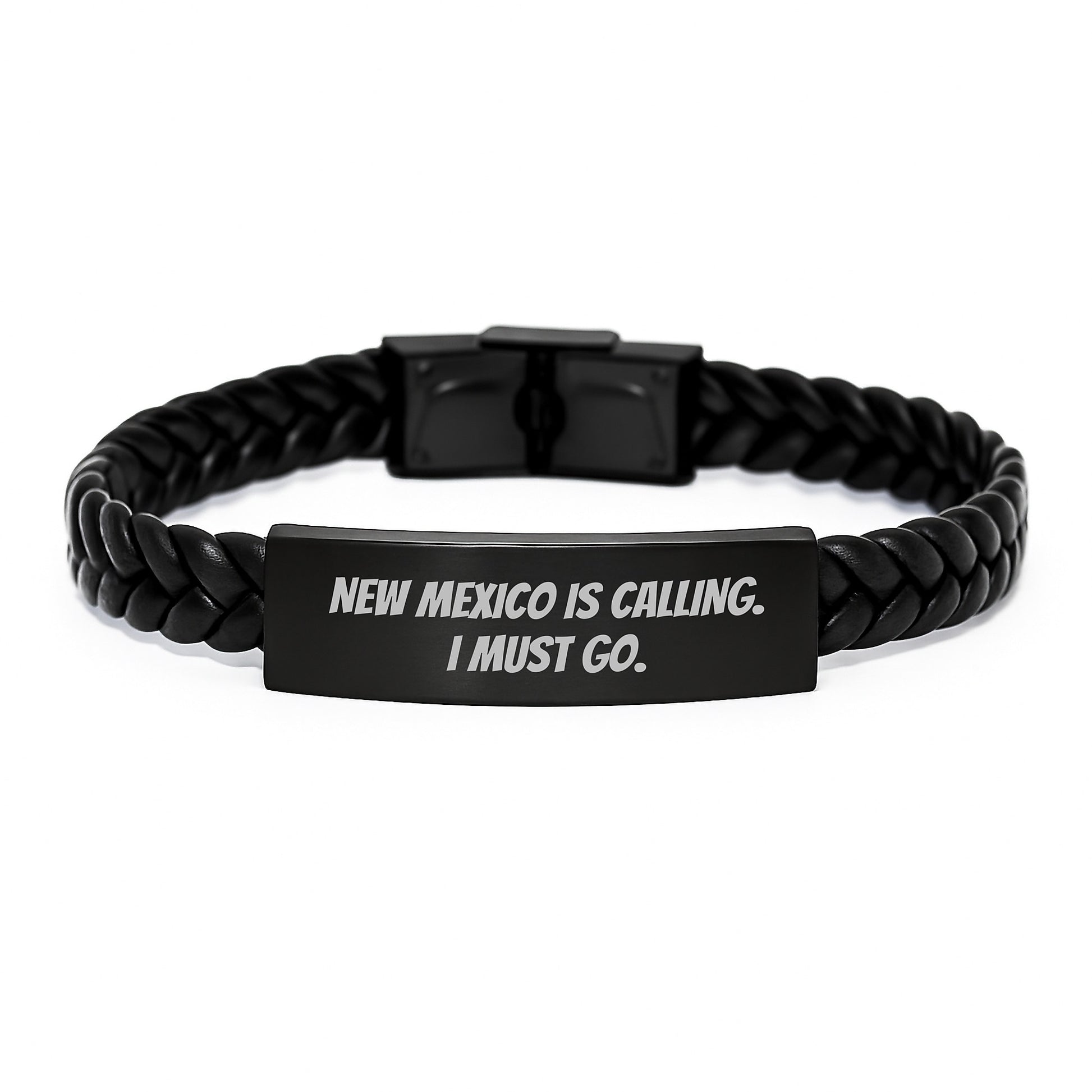 New Mexico Gifts Inspired Interlaced Leather Bracelet Funny Quote for Friends and Family Men Women Enthusiasts Birthday Unique Gifts from the Heart - Image 1