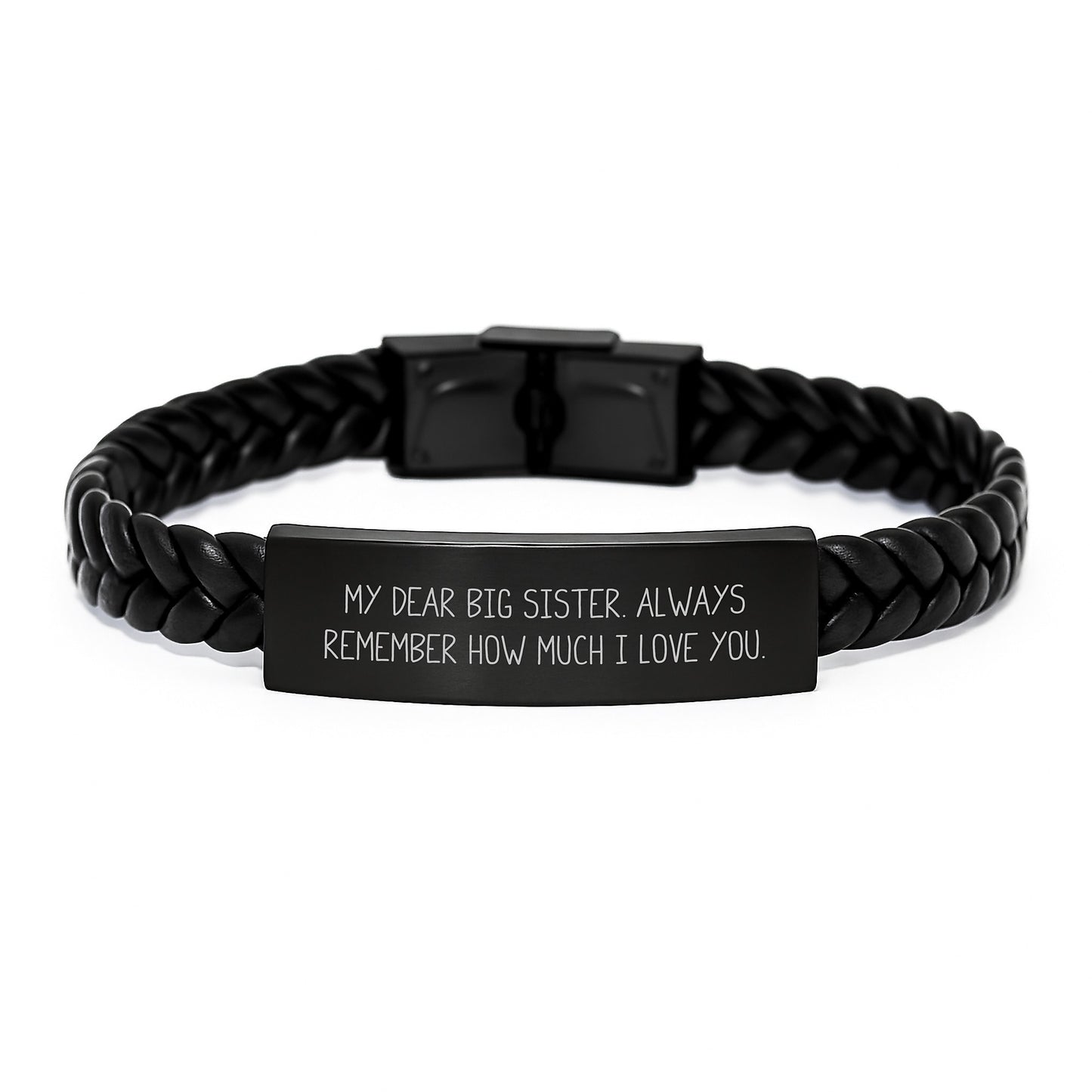 Big Sister Keepsake Interlaced Leather Bracelet Elegant Birthday Gift - Image 1