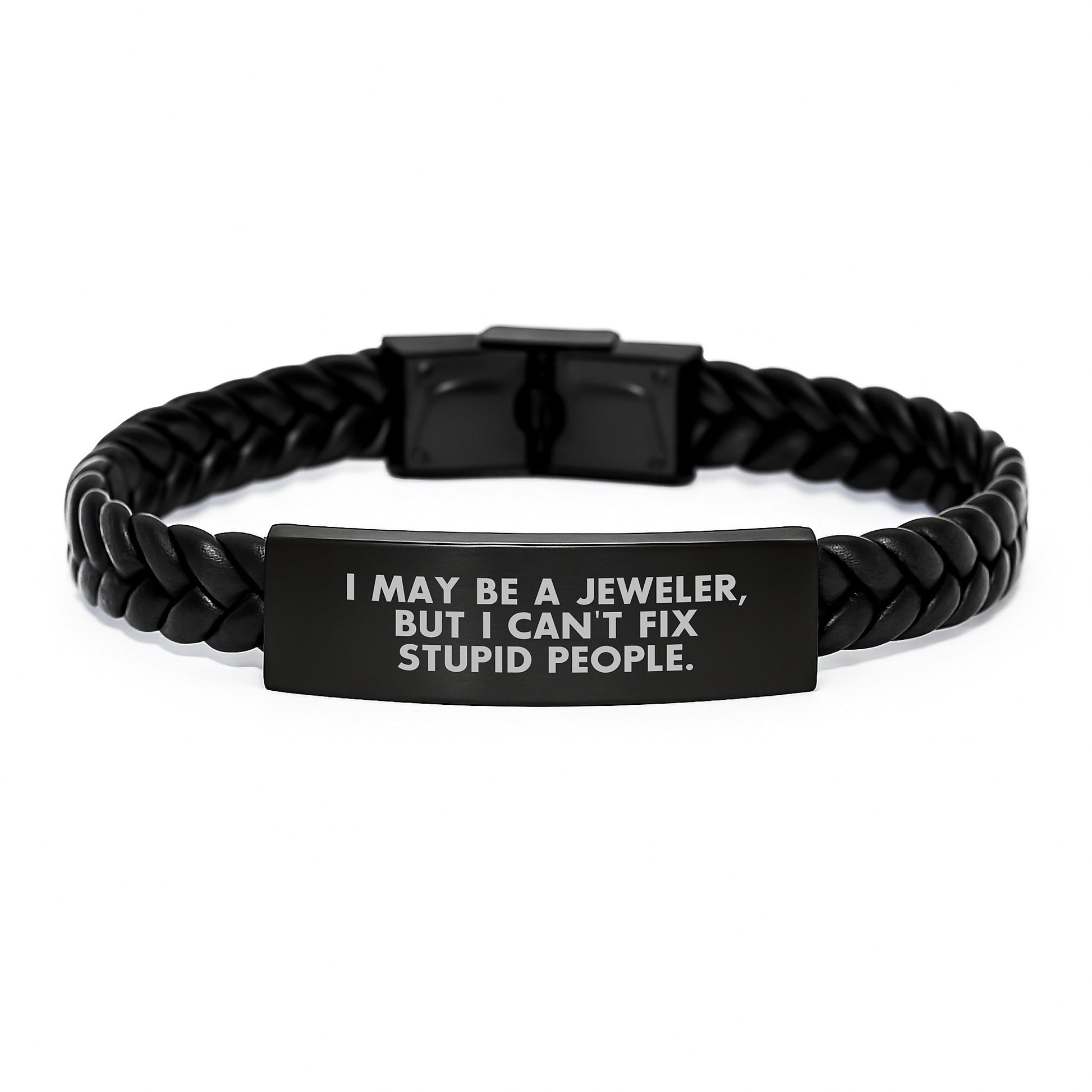Jeweler Interlaced Leather Bracelet Keepsake for Him Birthday Gift - Image 1