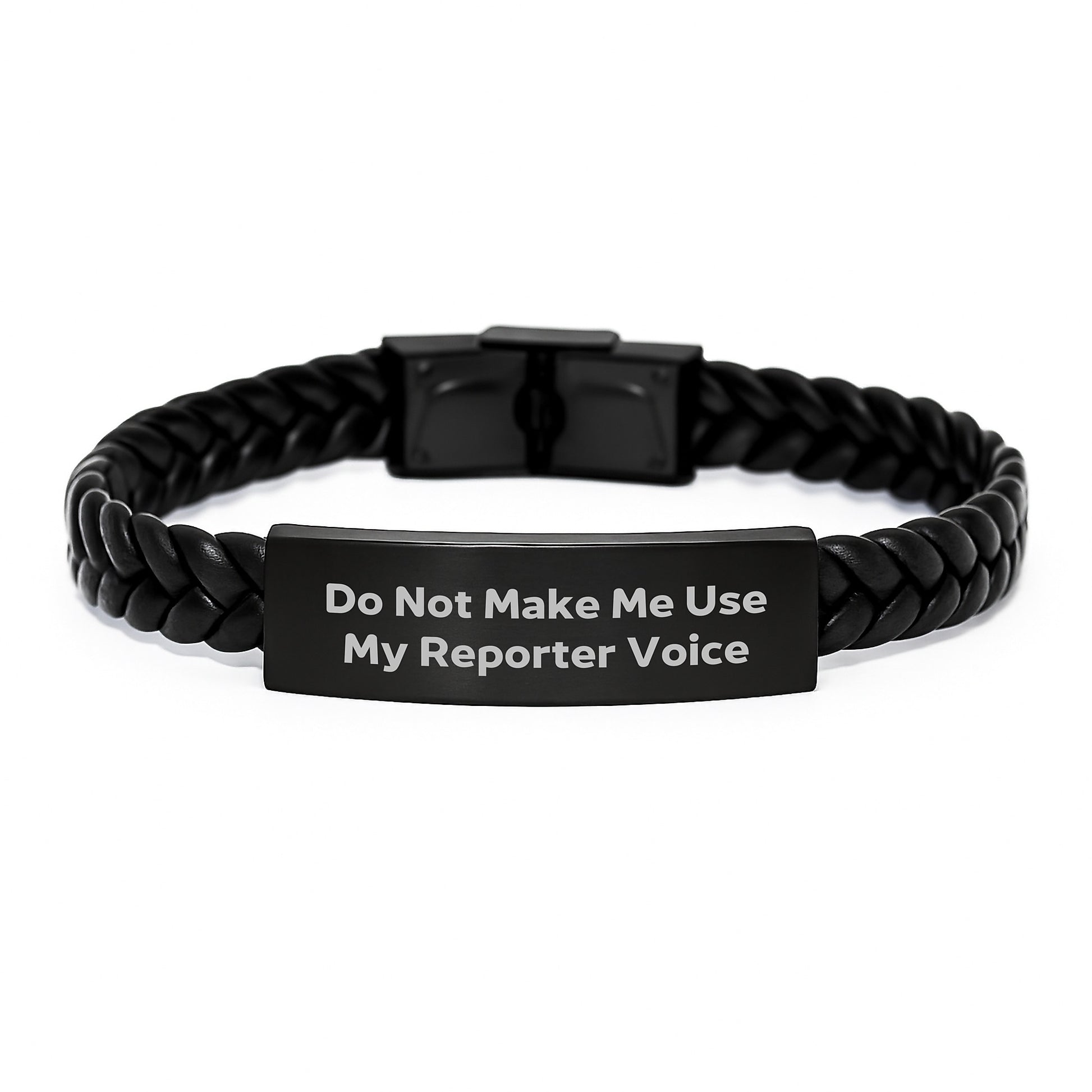 Reporter Keepsake Interlaced Leather Bracelet for Him Birthday Gift - Image 1