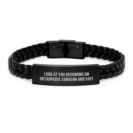 Gifts from Men to Orthopedic Surgeon Women - Inspirational Interlaced Leather Bracelet for Mother's Day Unique Gifts - Image 1