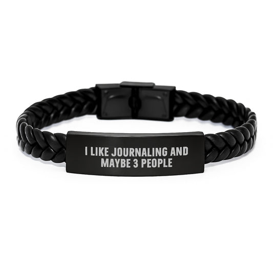 Funny Journaling Quotes Interlaced Leather Bracelet Gifts for Friends from Women, Unique Graduation Unique Gifts for Men, Journaling Lovers - Image 1