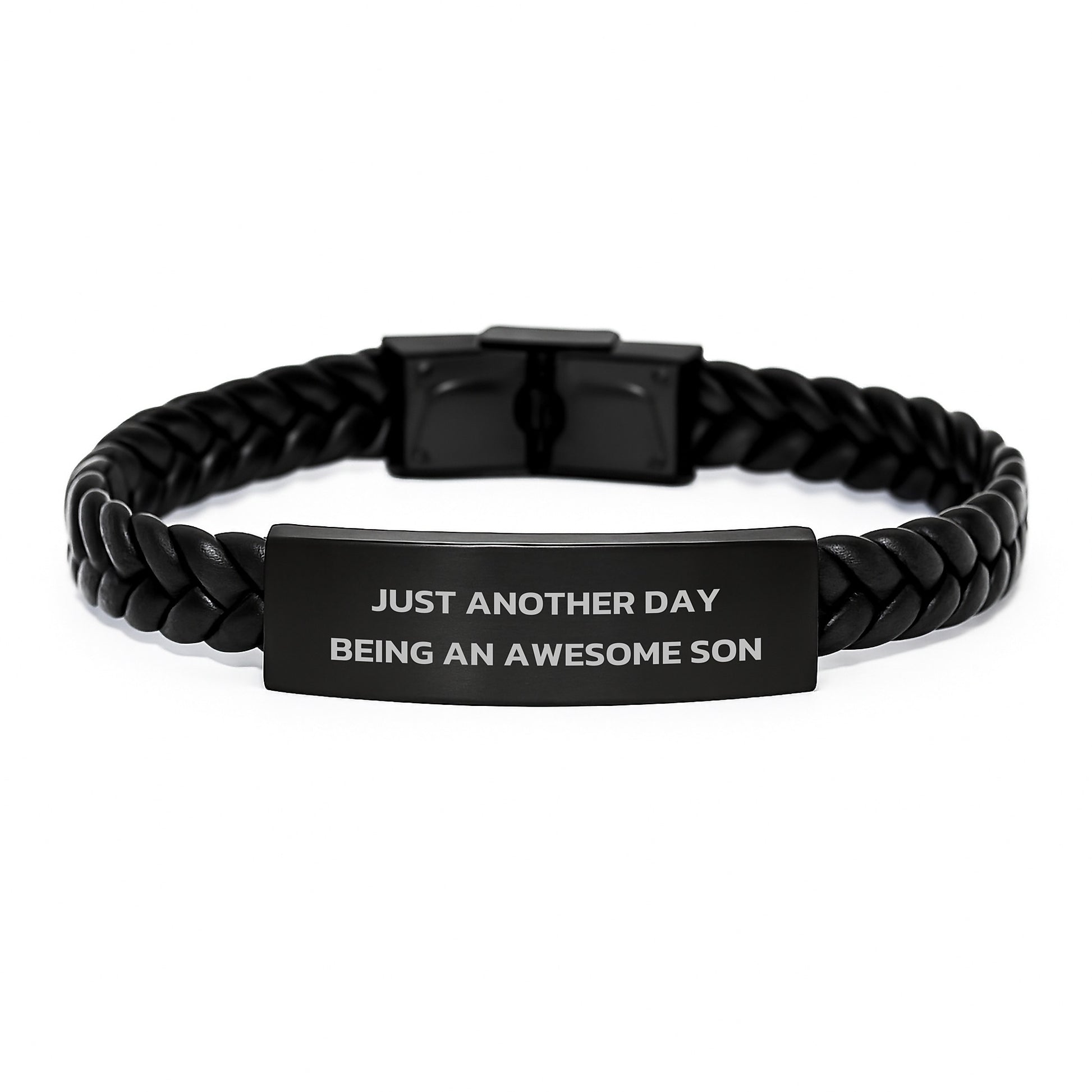 Son Keepsake Interlaced Leather Bracelet Birthday Gift - Image 1