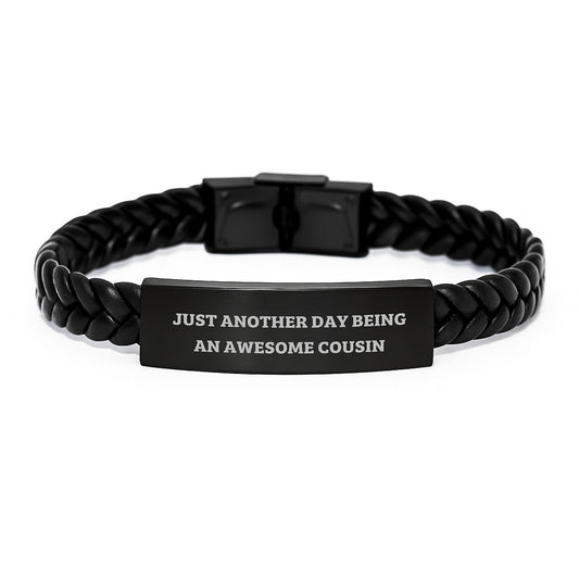 Birthday Gift Interlaced Leather Bracelet for Her – Keepsake Cousin - Image 1