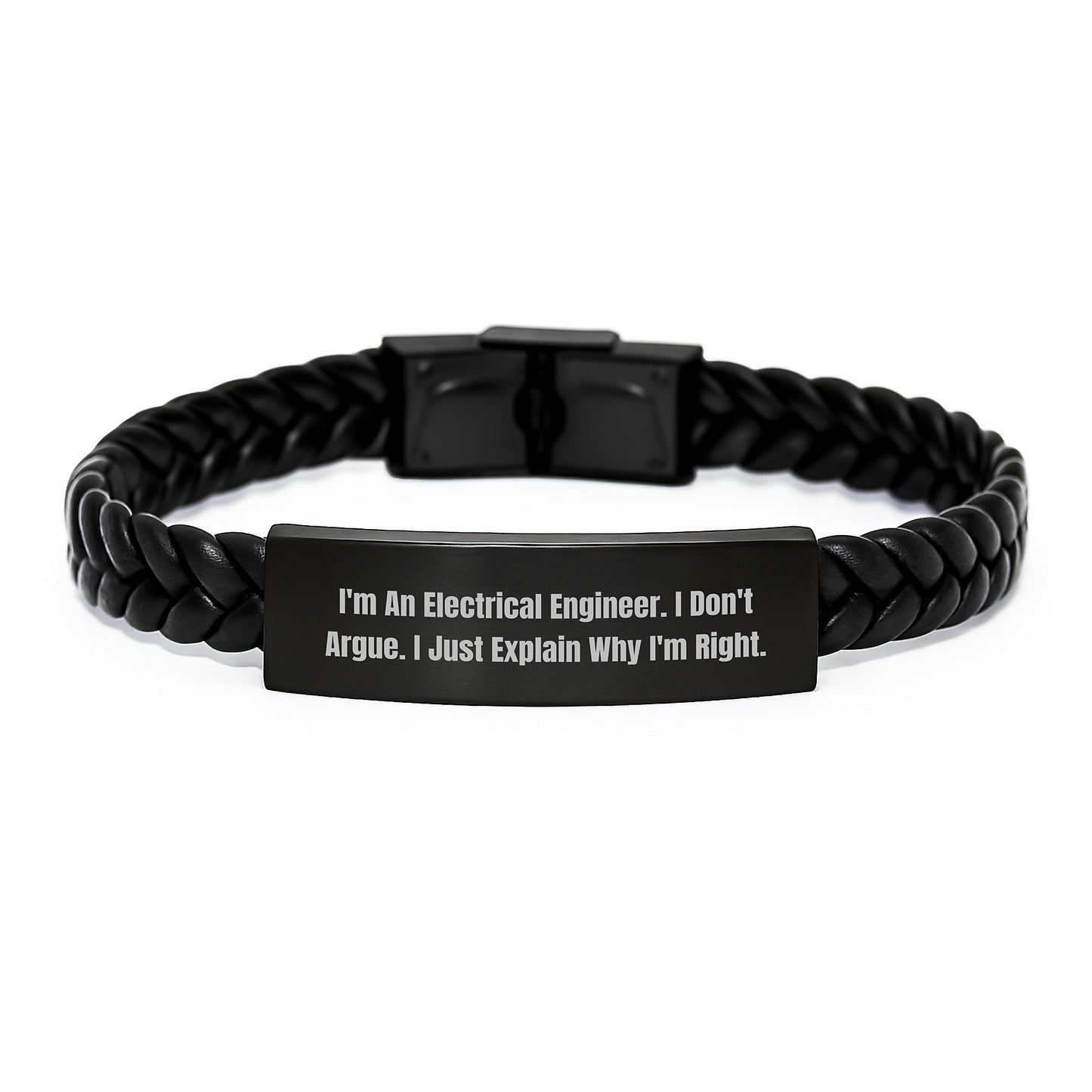 Birthday Gift Electrical Engineer Interlaced Leather Bracelet for Her - Image 1