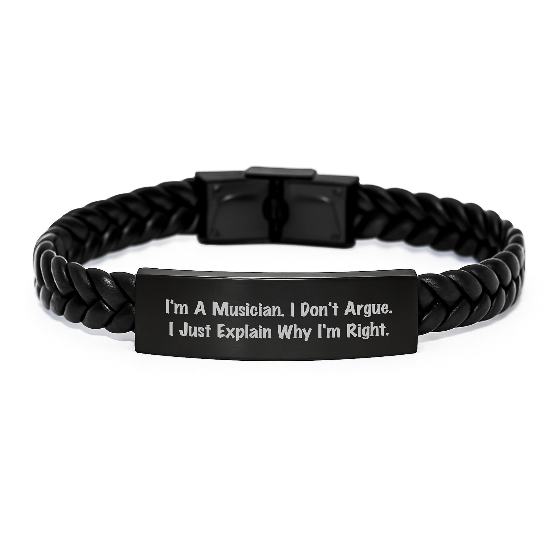 Funny Musician Gifts from Mom, Dad, or Friends for Musicians - Musician Interlaced Leather Bracelet, Graduation Unique Gifts for Men, Women - Image 1