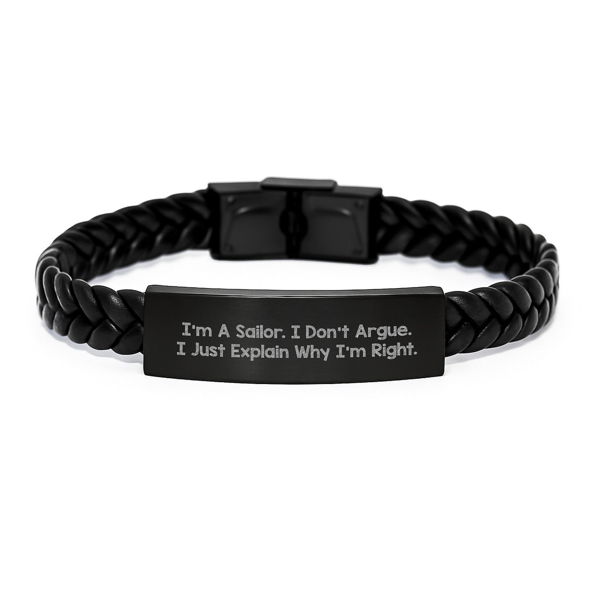 Funny Sailor Gifts from Friends, Valentine's Unique Interlaced Leather Bracelet for Men, Cute Sailor Quote - Image 1