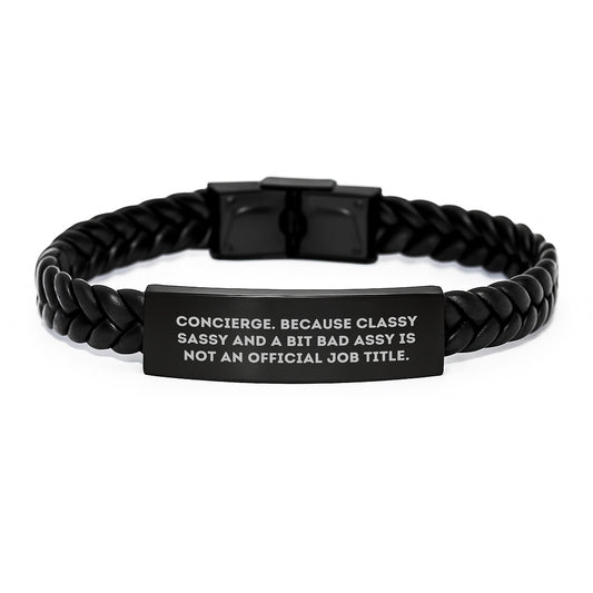 Concierge Keepsake Interlaced Leather Bracelet for Him Birthday Gift - Image 1