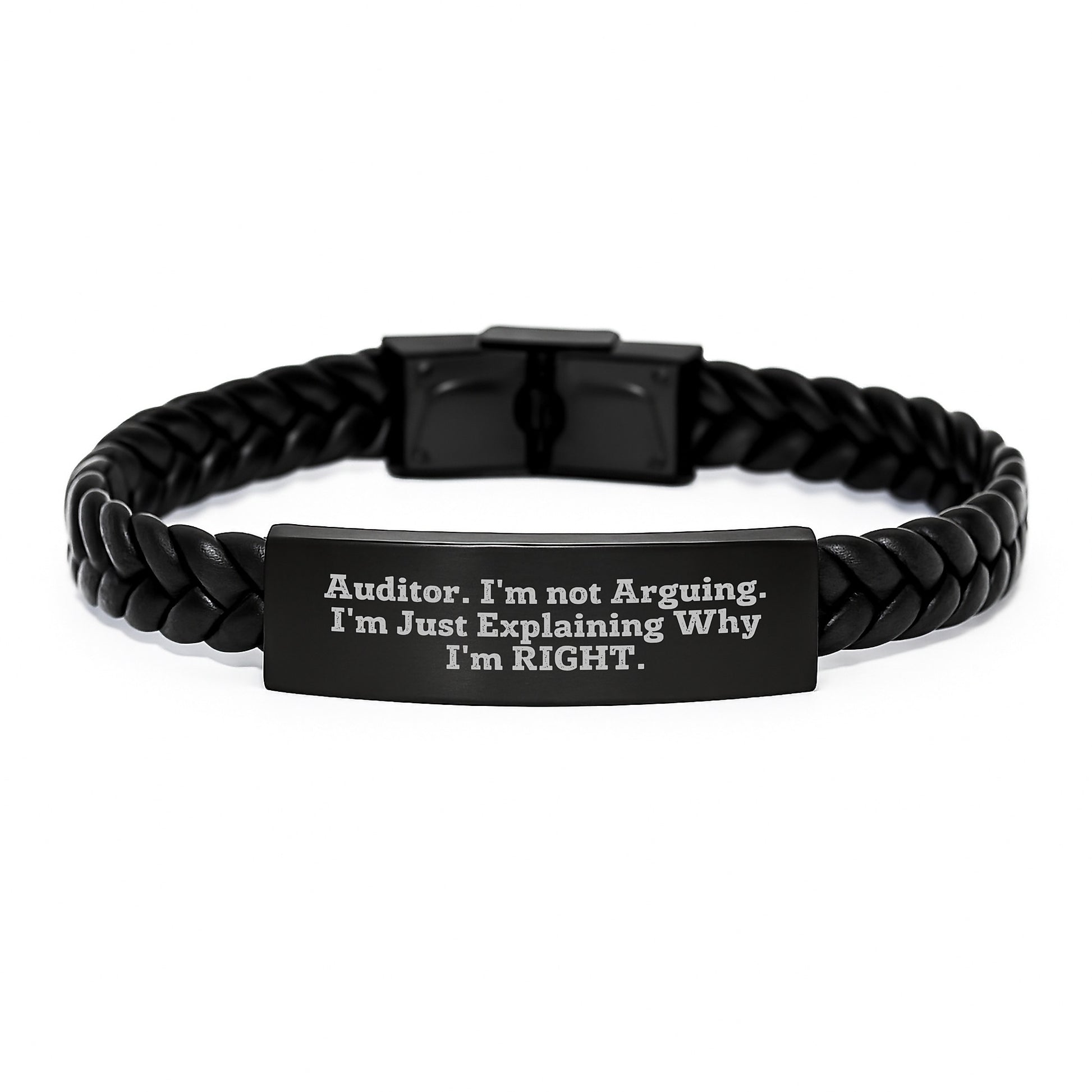 Birthday Gift for Her Auditor Keepsake Interlaced Leather Bracelet - Image 1