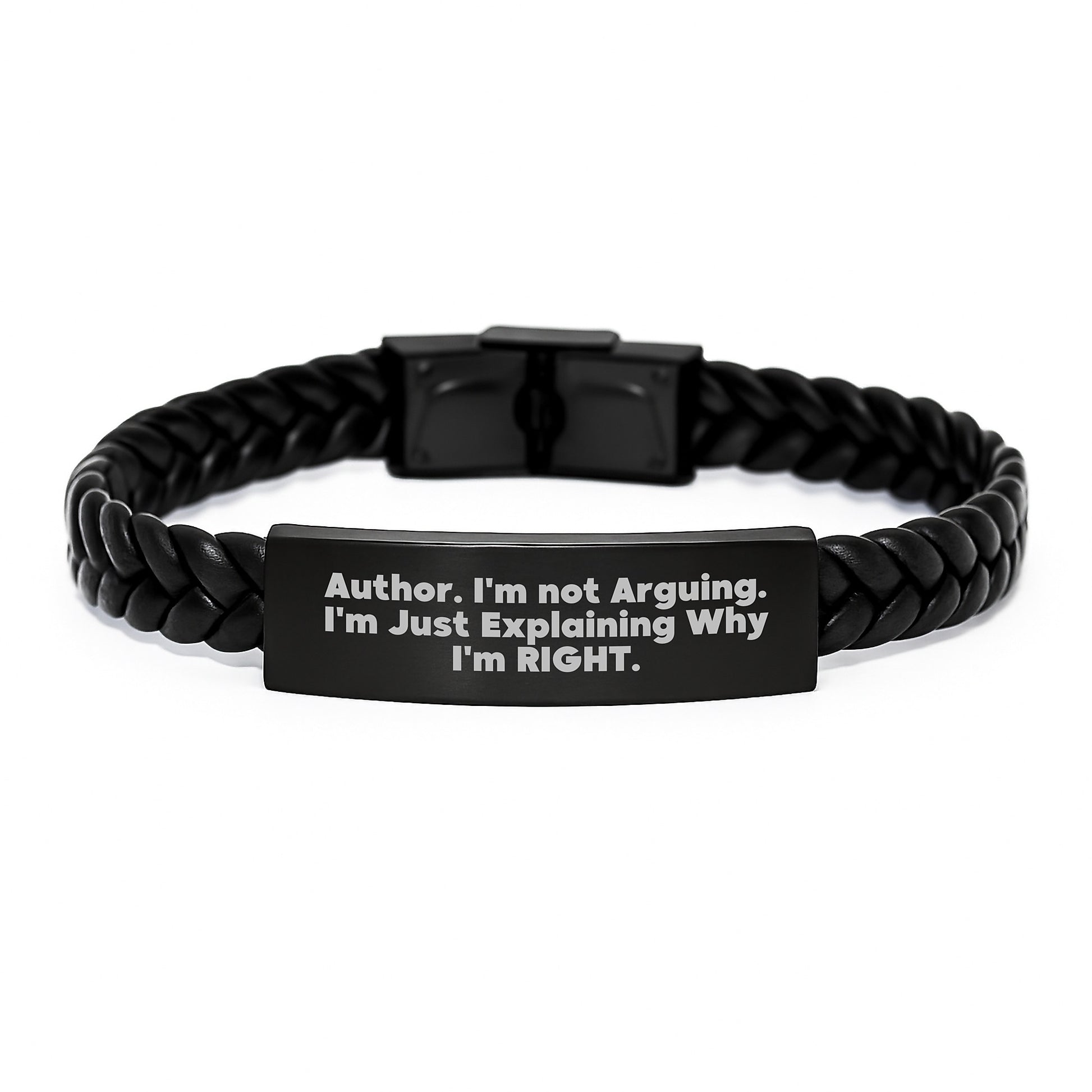 Author Funny Quote Interlaced Leather Bracelet Gifts from Friends for Author Graduation Unique - Image 1