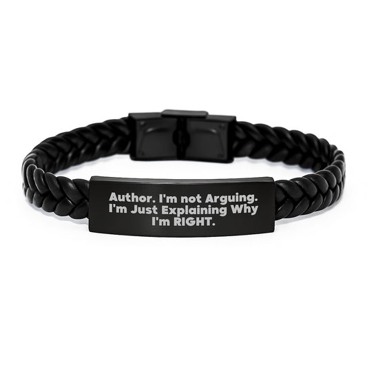 Author Funny Quote Interlaced Leather Bracelet Gifts from Friends for Author Graduation Unique - Image 1