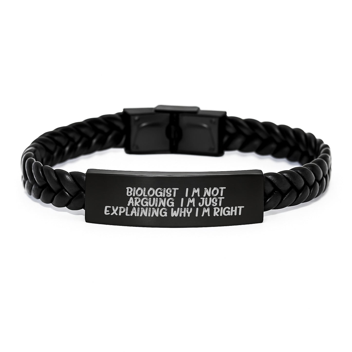 Bold Biologist Interlaced Leather Bracelet for Friends Birthday Gift - Image 1