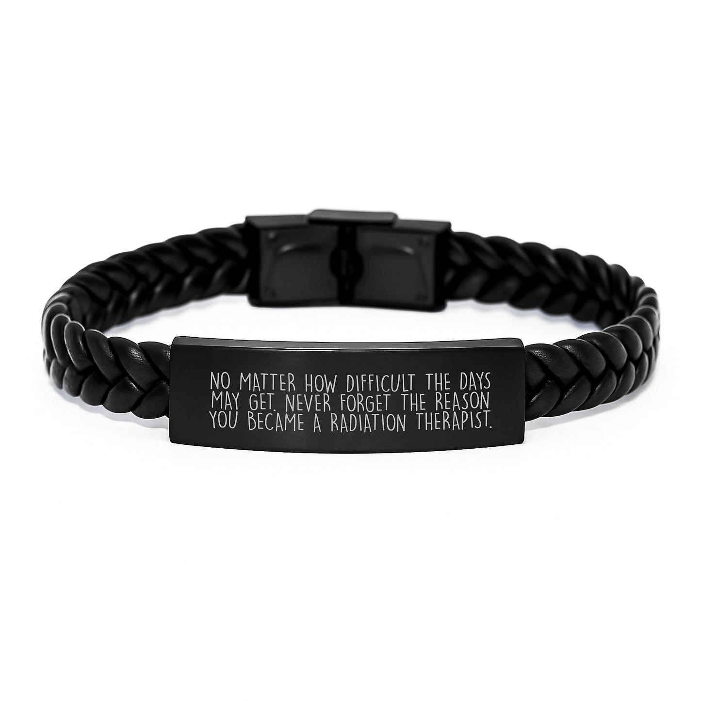 Inspiring Radiation Therapist Interlaced Leather Bracelet Gifts from Friends, Family, or Coworkers to Radiation Therapist on Graduation Day - Image 1